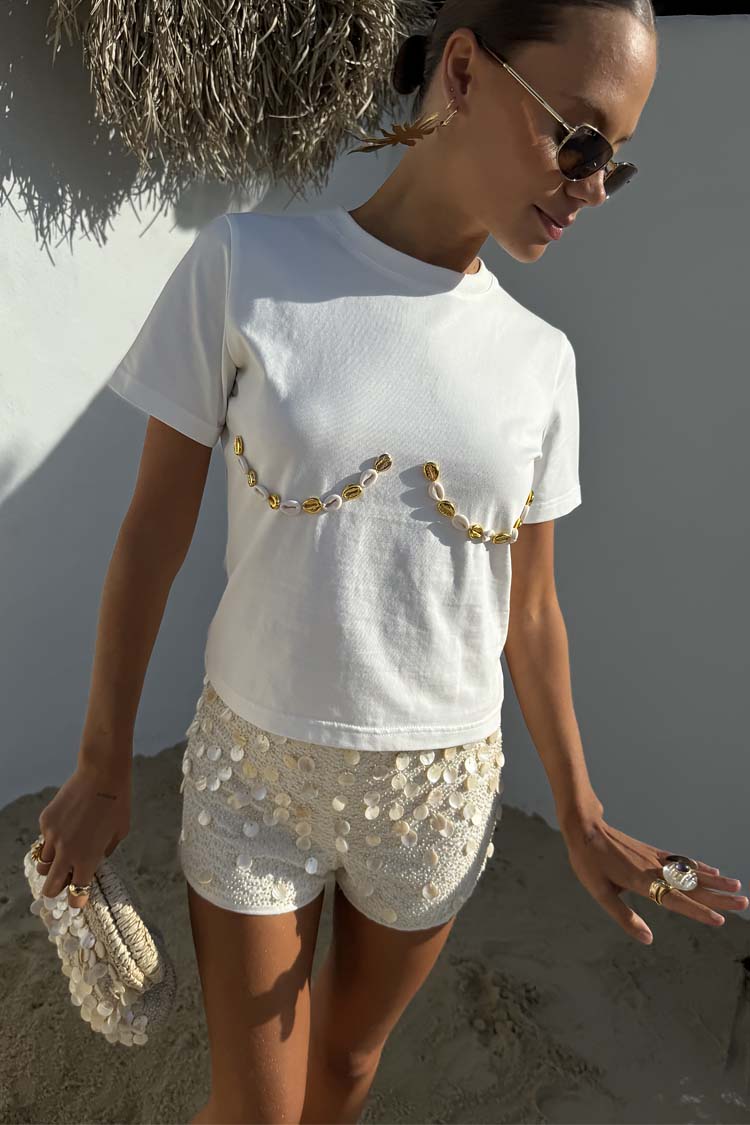 White Shell Boob Baby T Shirt、mySite、solidvoid