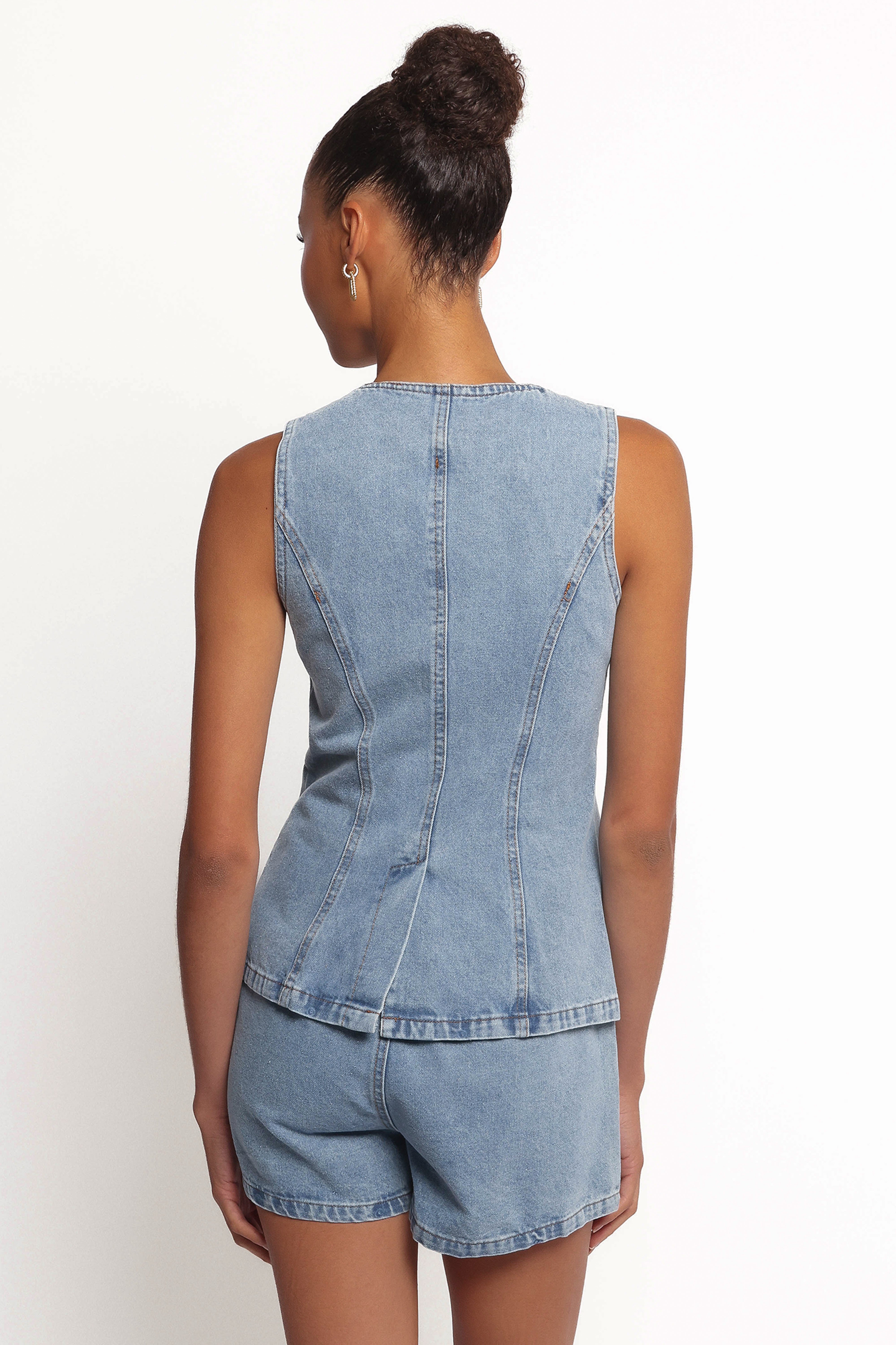  Almana Denim Short Set - Medium Blue、mySite、sugarbowlscore