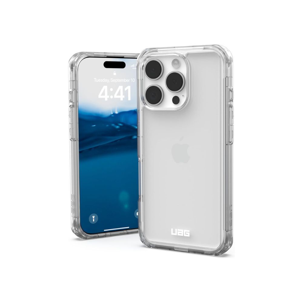 URBAN ARMOR GEAR Plyo Case for iPhone 16 Pro - Drop-Resistant, Wireless Charging (Clear)、mySite、camillekostekn