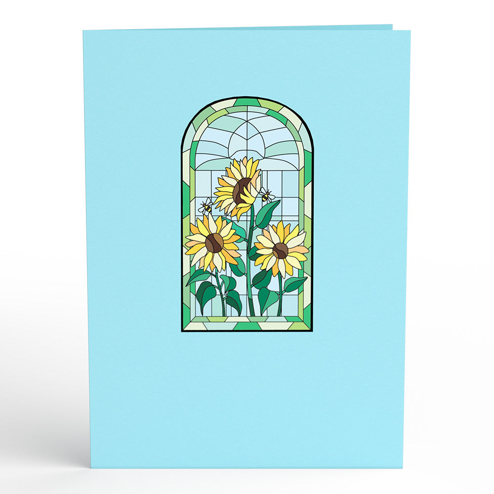 Stained Glass Sunflowers Pop-Up Card、mySite、solidvoid
