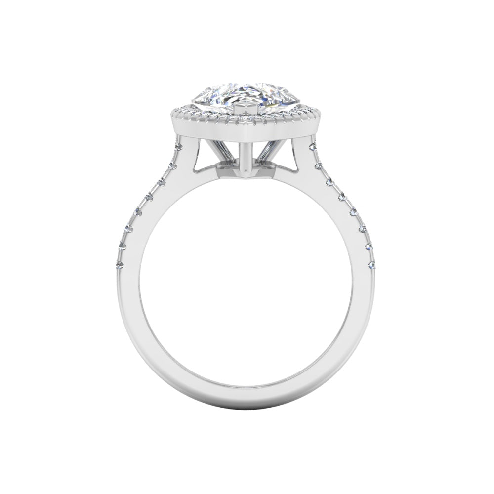 Pear Cut Moissanite Petite Halo Engagement Ring、mySite、hinf8tx79