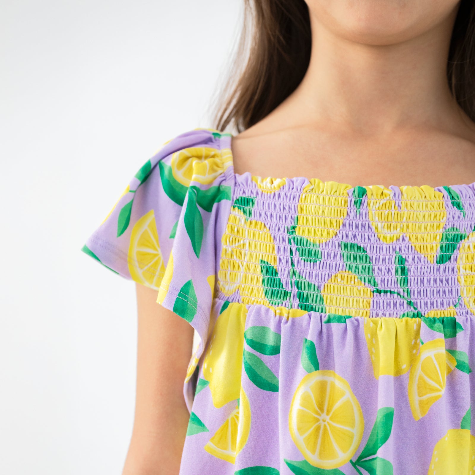 Lavender Sunny Citrus Smocked Flutter Top、mySite、g9winljtr
