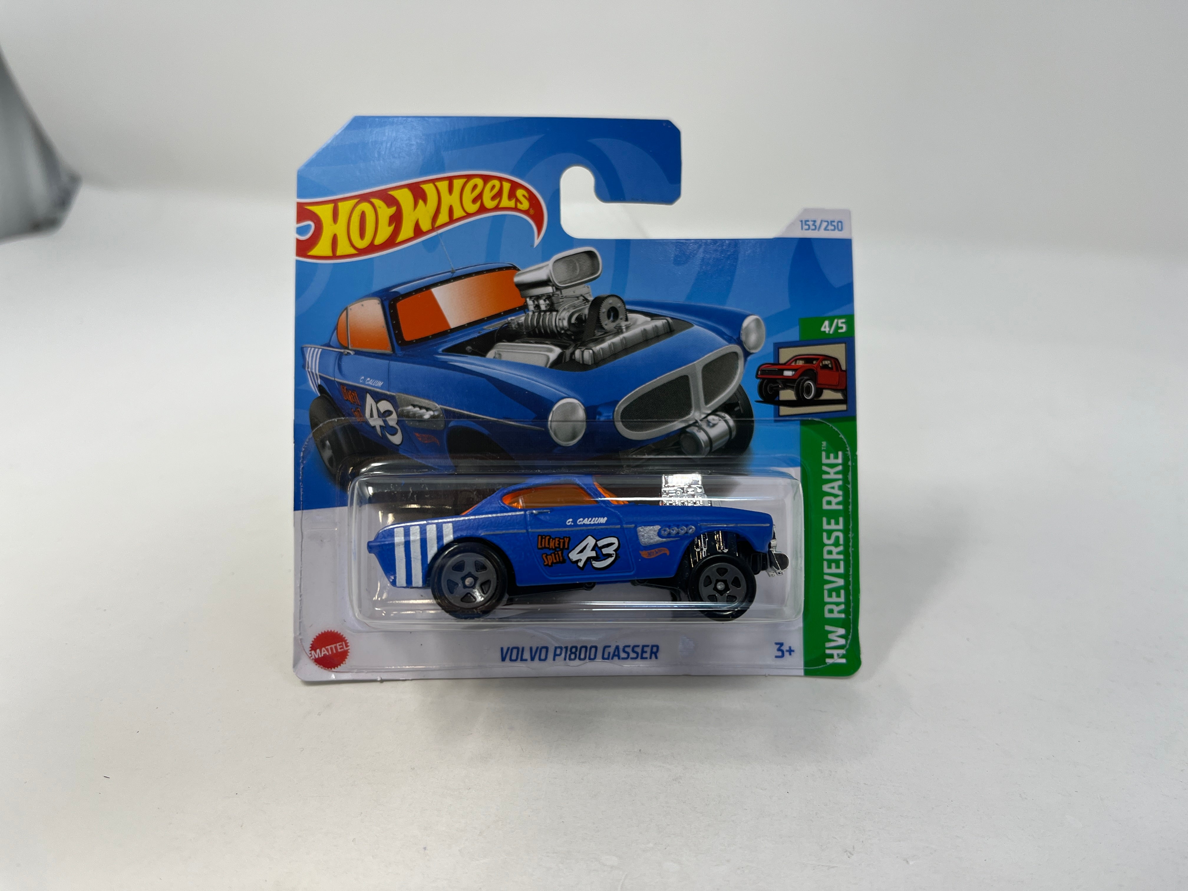 Volvo P1800 Gasser #153 * Blue * 2024 Hot Wheels SHORT CARD Case J、mySite、hgirdovlk