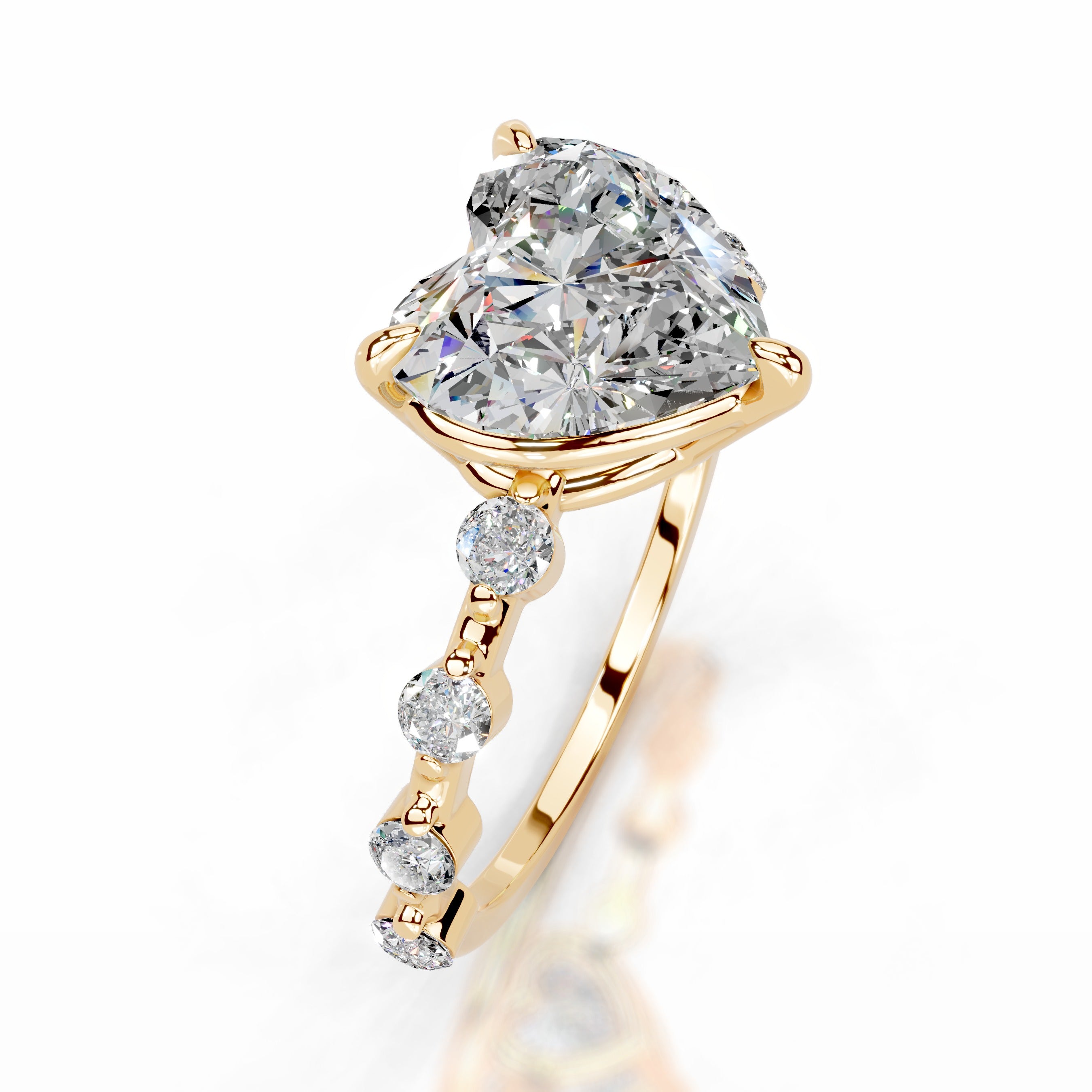 Bell Moissanite & Diamonds Ring - 18K Yellow Gold、mySite、hinf8tx79