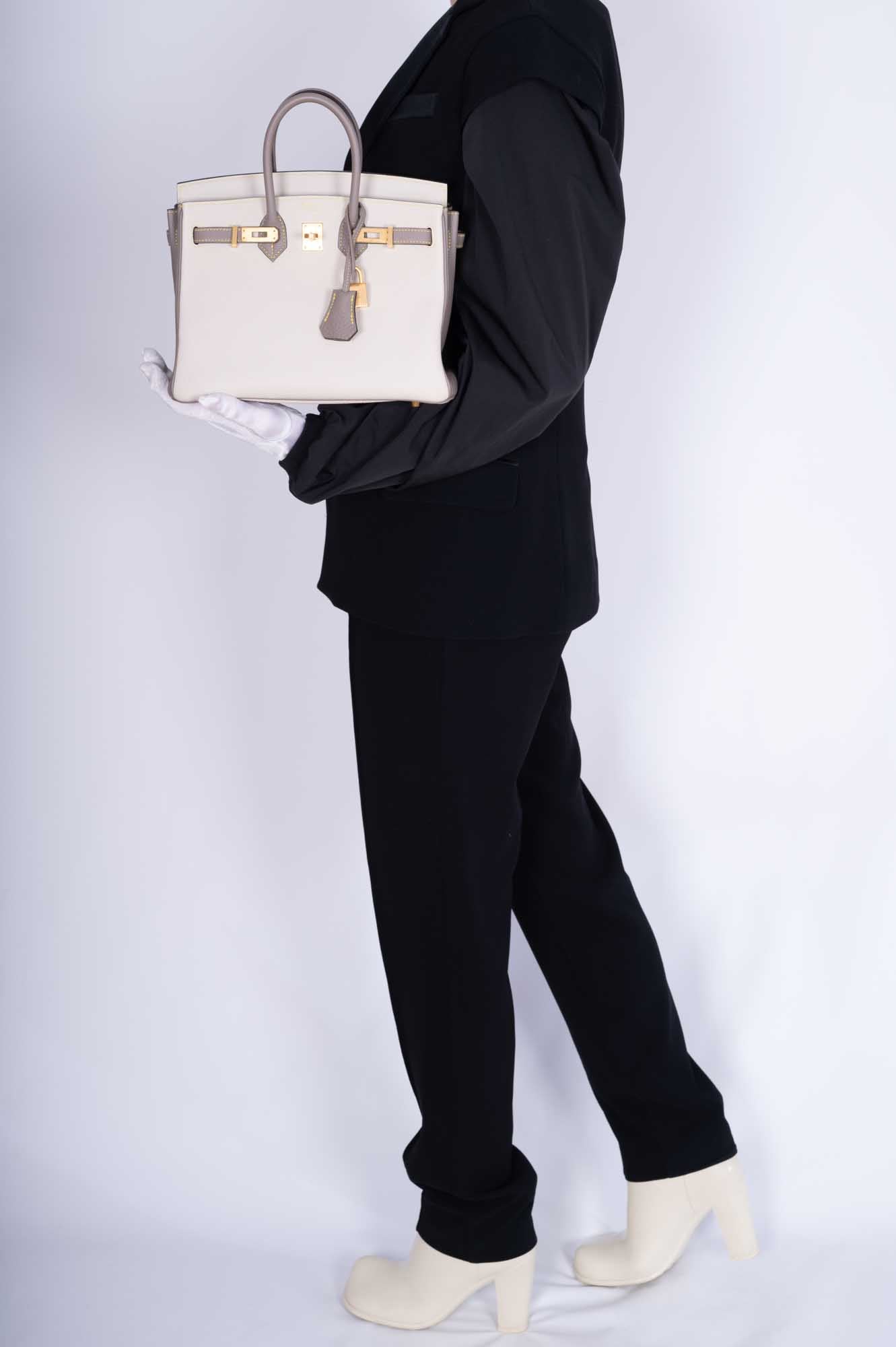 Hermès Birkin 25 HSS Craie, Gris Asphalt Togo, Yellow Stitching Gold Hardware、mySite、garminoutage.com