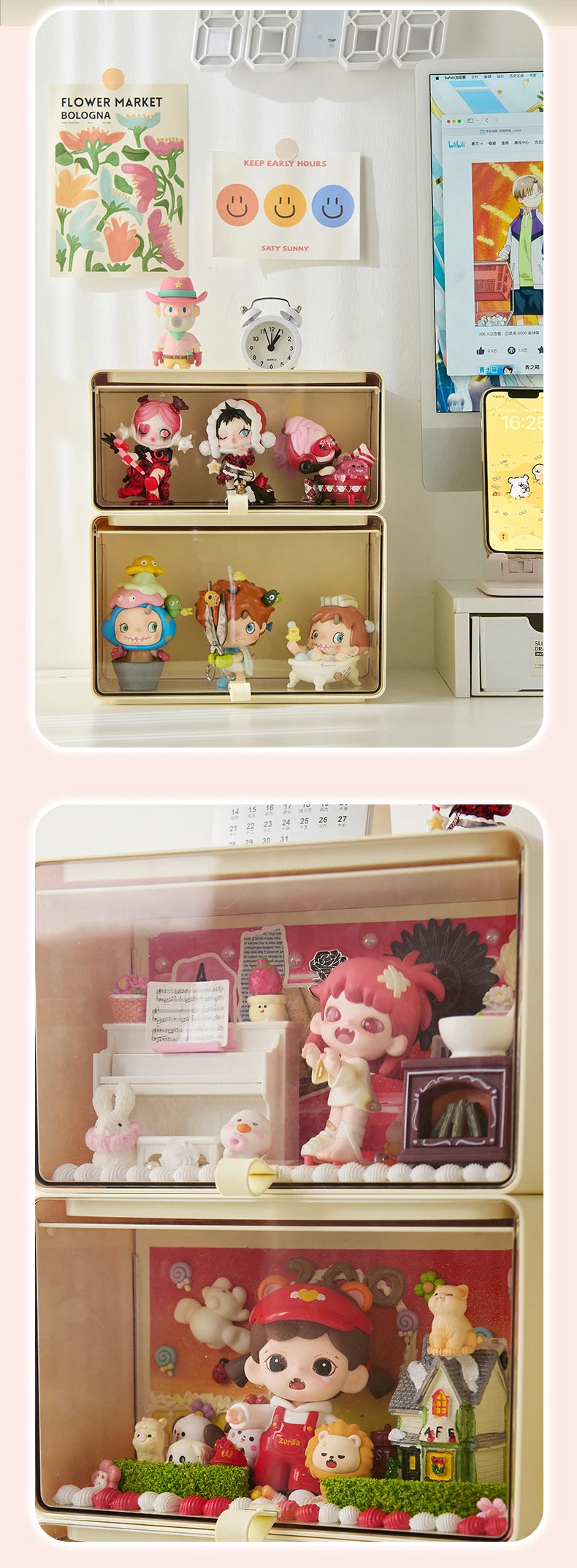  Stackable Drawer-Style Display Box for Collectibles & Mini Figures、mySite、greenlandpopulation