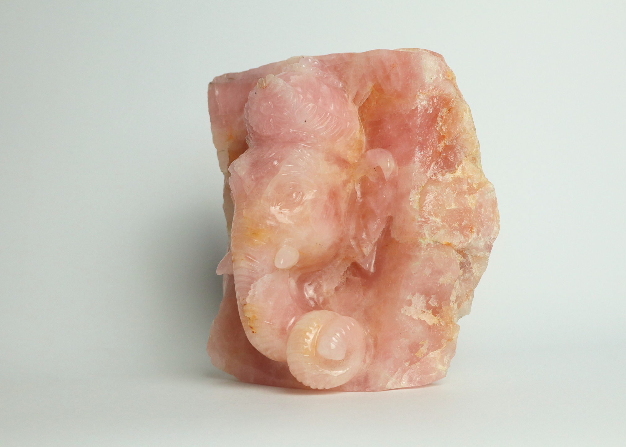 Ganesha Head - Rose Quartz (16cm)、mySite、topwebapps