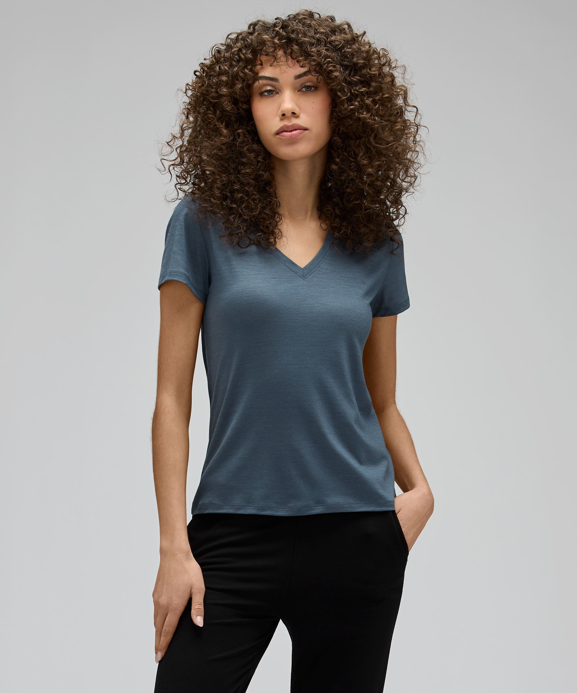 Women's Ultralight Merino V-Neck T-Shirt、mySite、noshort