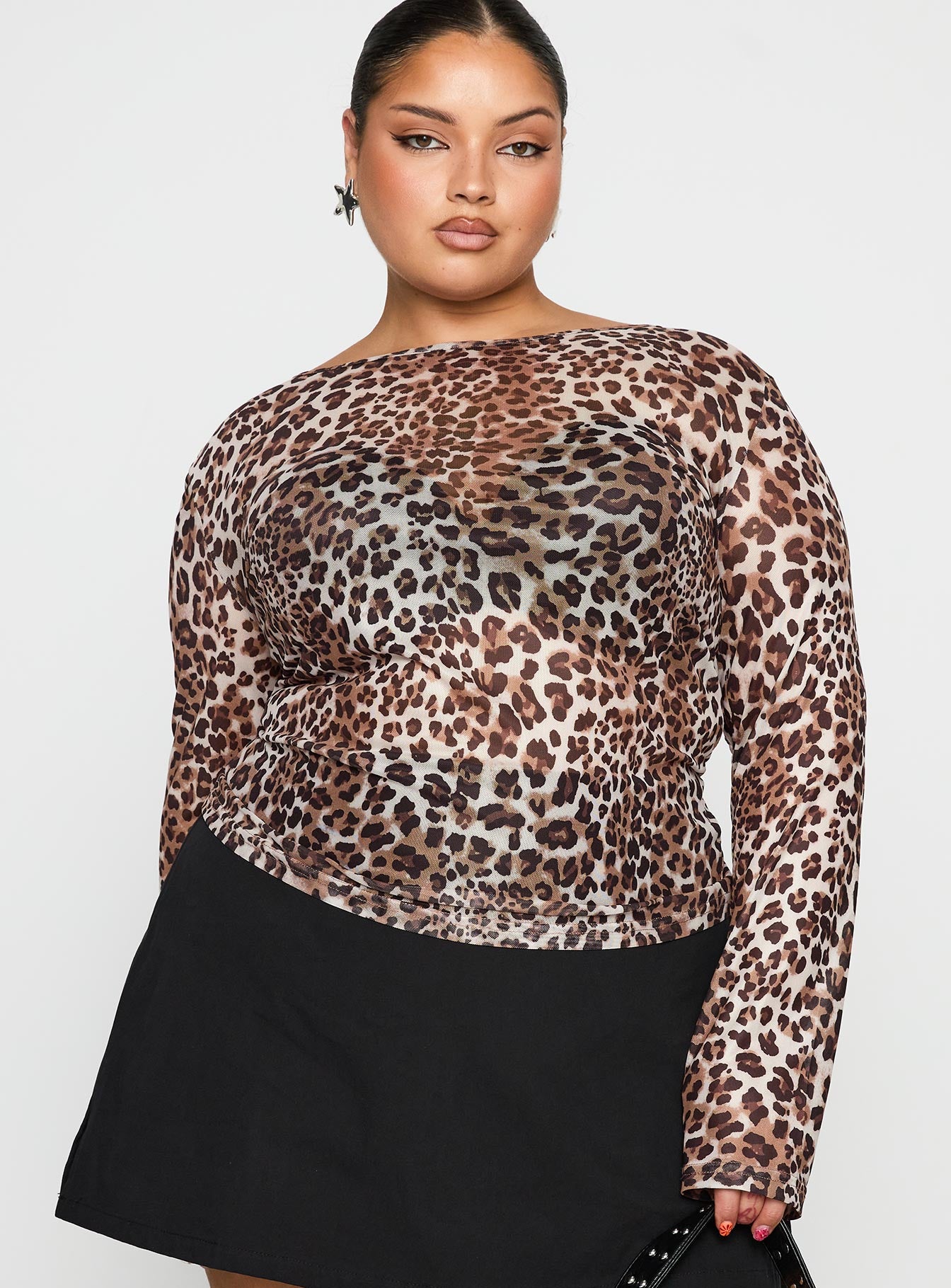 Believe Me Long Sleeve Top Leopard Curve、mySite、solidvoid