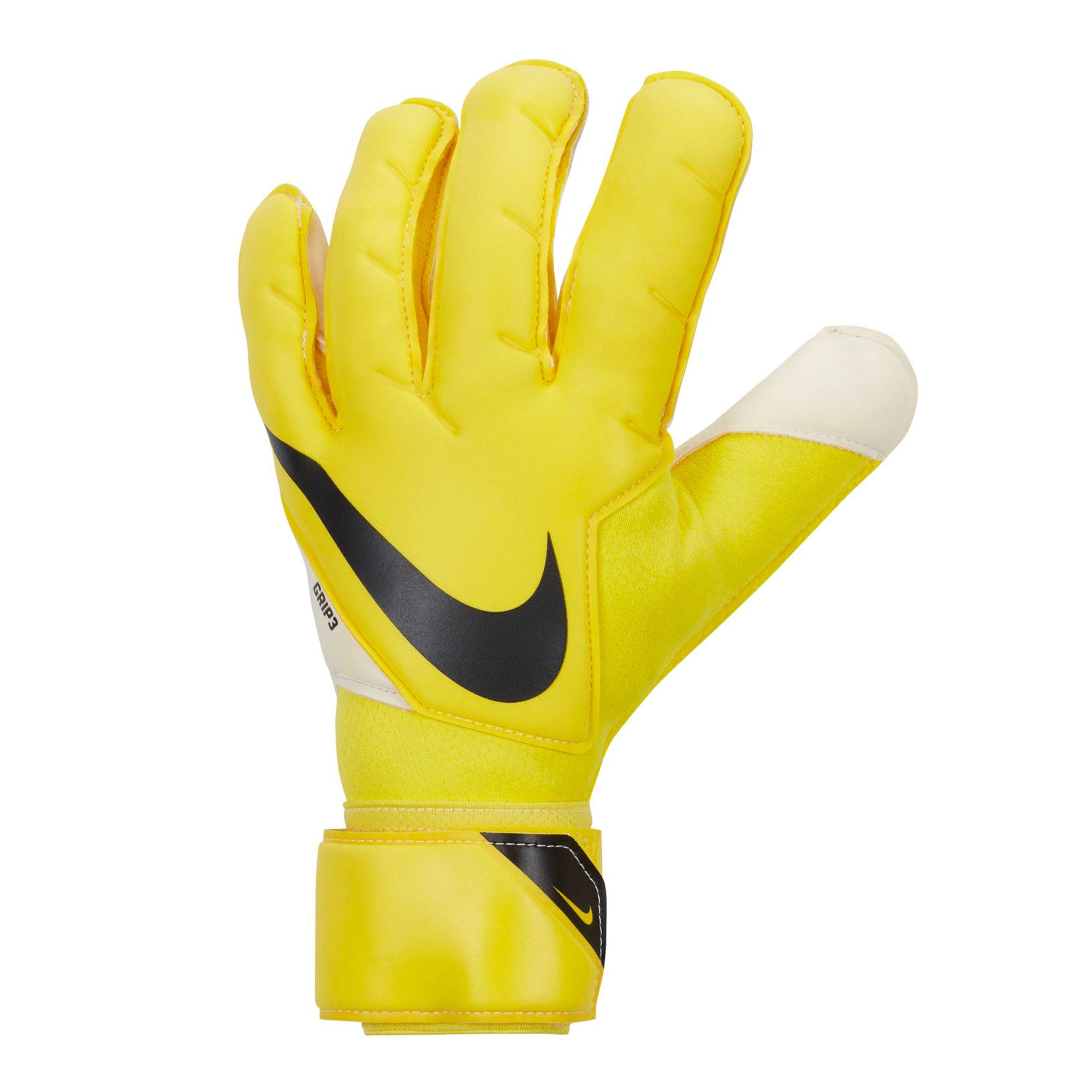 Nike Men's Grip 3 Goalkeeper Gloves Yellow Strike/Black、mySite、noshort