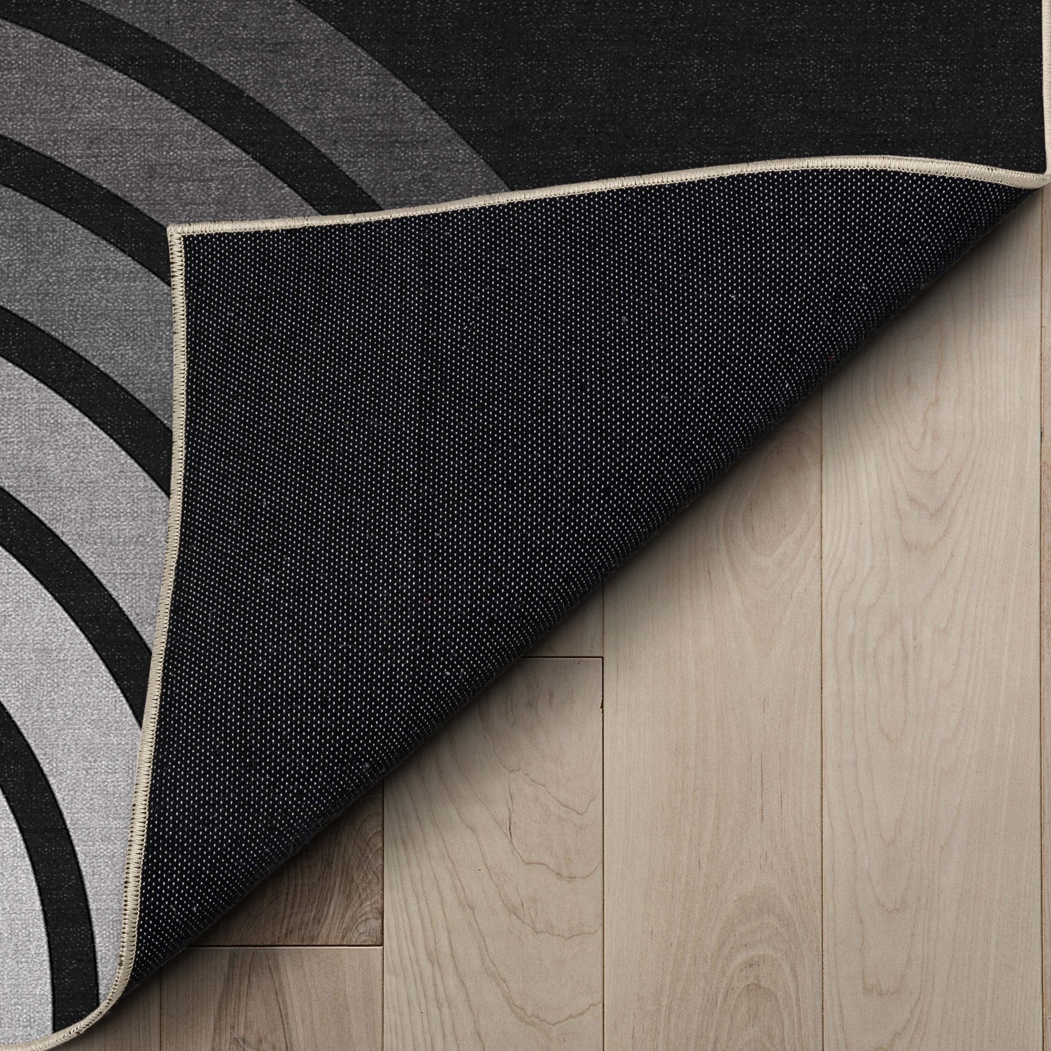 Apollo Modern Geometric Stripes Black & White Duo Arch Rug、mySite、gigharbornorthrealestate