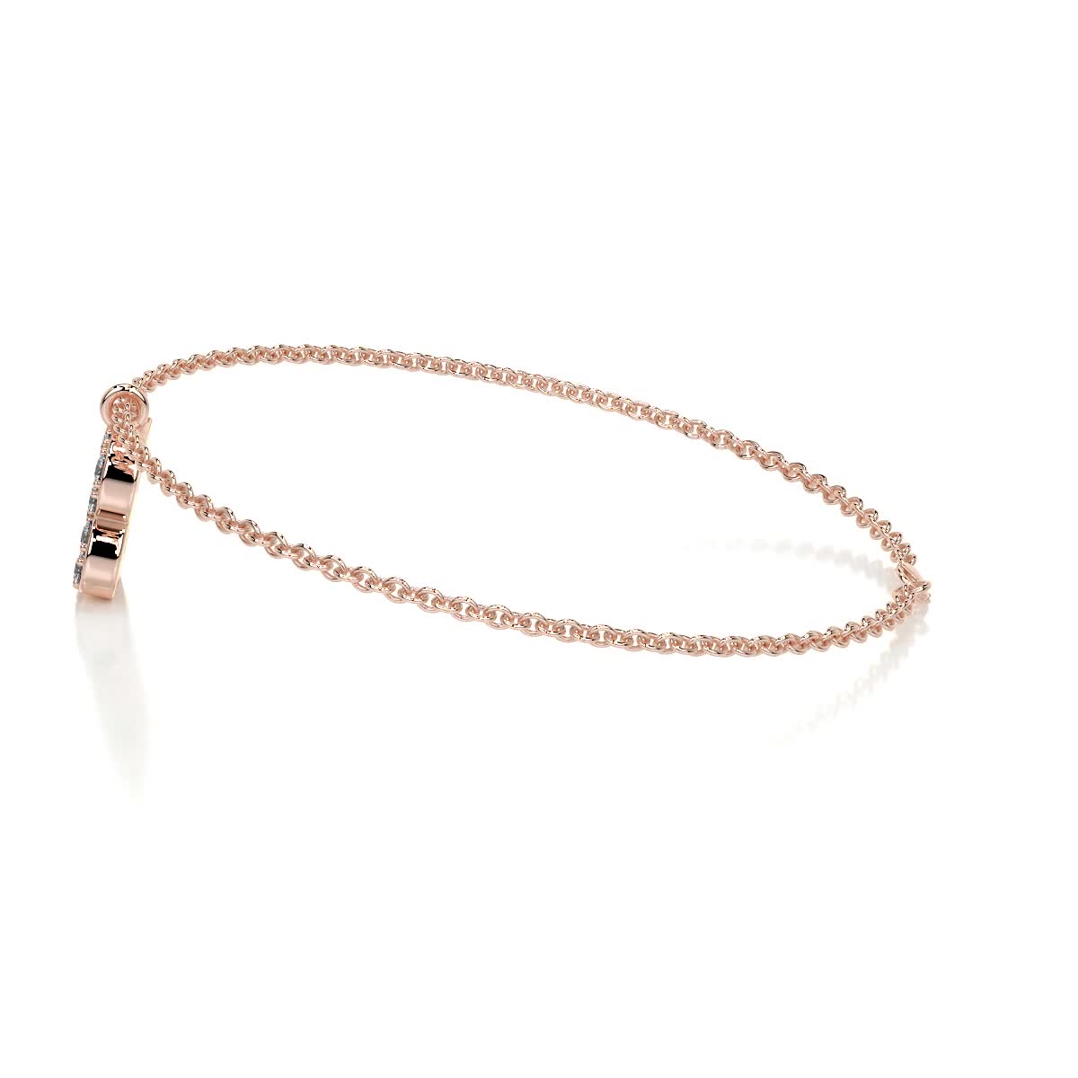 Barbara Letter Lab Grown Diamonds Bracelet (0.15 Carat) -14K Rose Gold、mySite、hinf8tx79