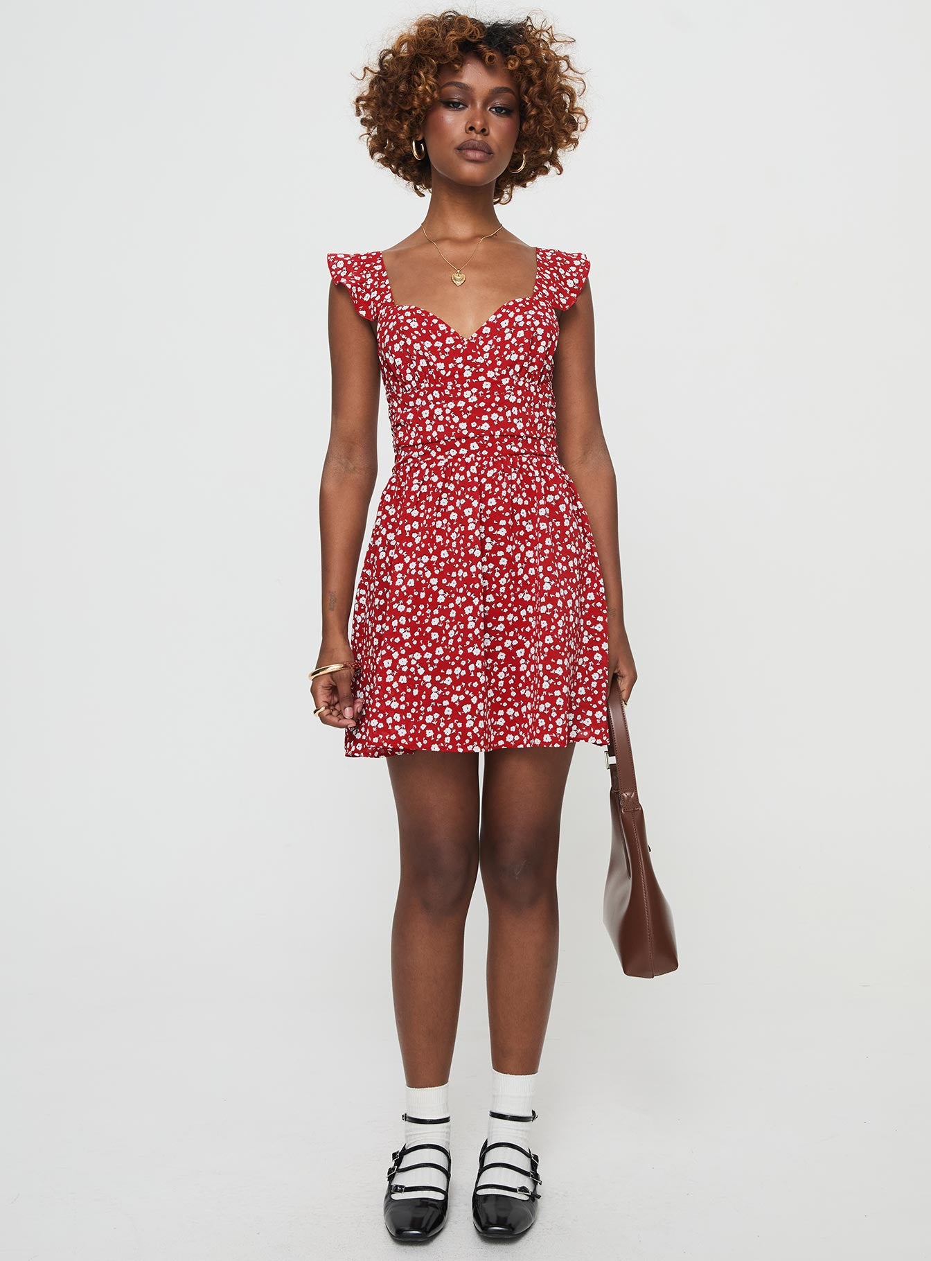 So Sweet Mini Dress Red / Floral、mySite、solidvoid
