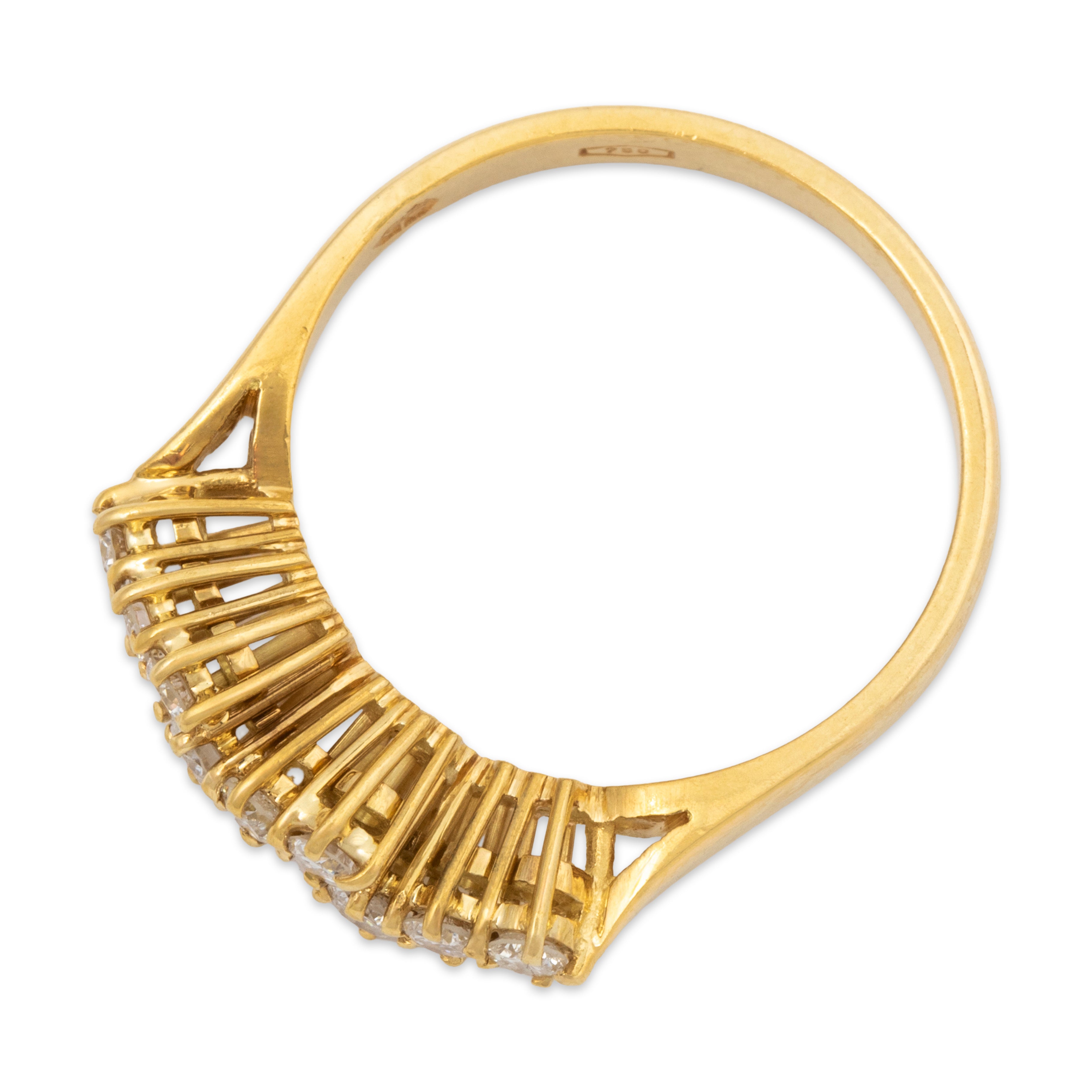 Vintage 18k Yellow Gold .315cttw Diamond Array Of Light Ring 6.75、mySite、hinf8tx79