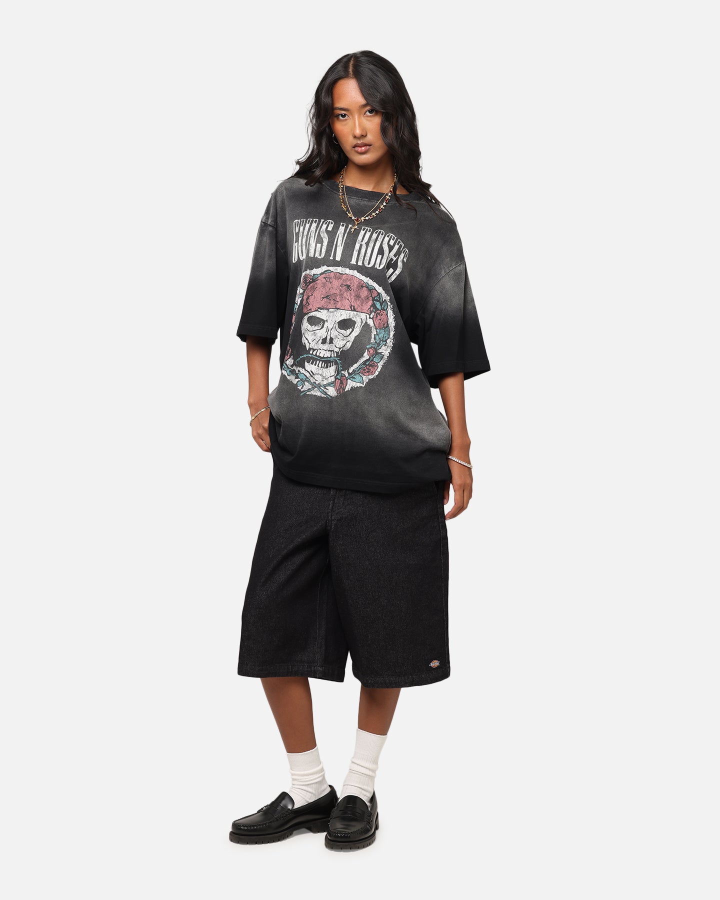 Guns N Roses LA Roses Vintage T-Shirt Washed Black、mySite、zt4zffjzw