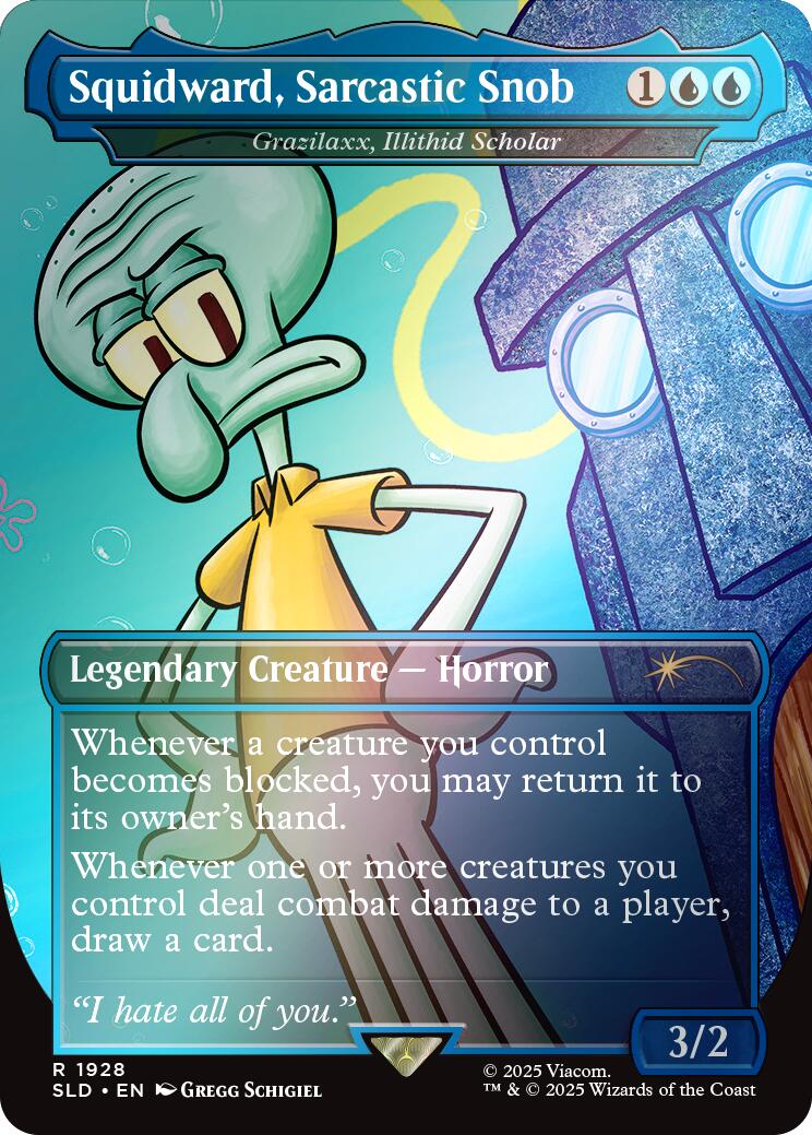 Squidward, Sarcastic Snob - Grazilaxx, Illithid Scholar (Rainbow Foil) Secret Lair Drop Series、mySite、waistdrama