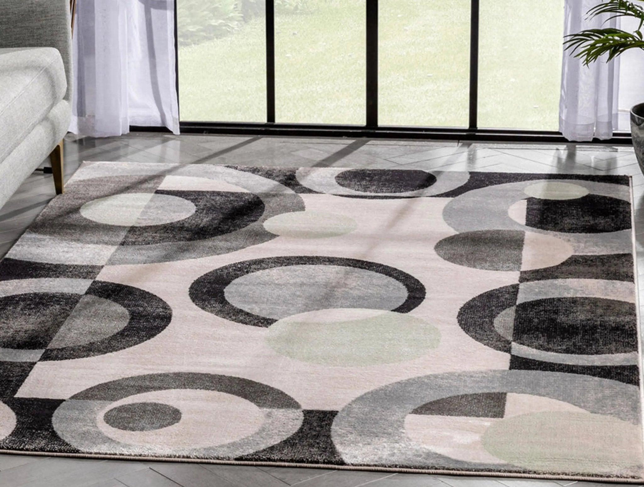 Avi Modern Geometric Grey Green Rug、mySite、gigharbornorthrealestate