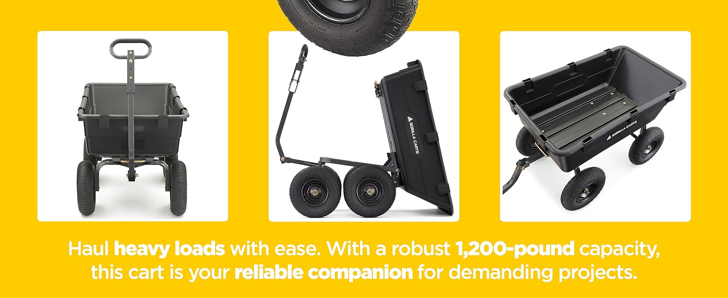 Heavy-Duty Yard Cart. Dump Cart. Gardening Tools. Outdoor Utility Cart. Innovative Garden Equipment.