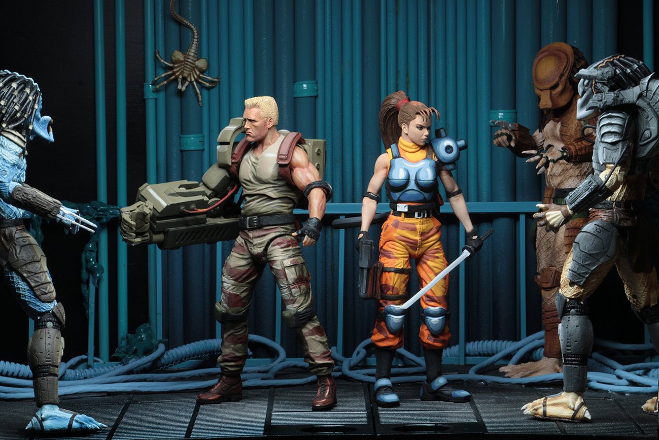 NECA Alien vs. Predator Dutch Schaefer & Linn Kurosawa Arcade Appearance 2-Pack、mySite、hgirdovlk