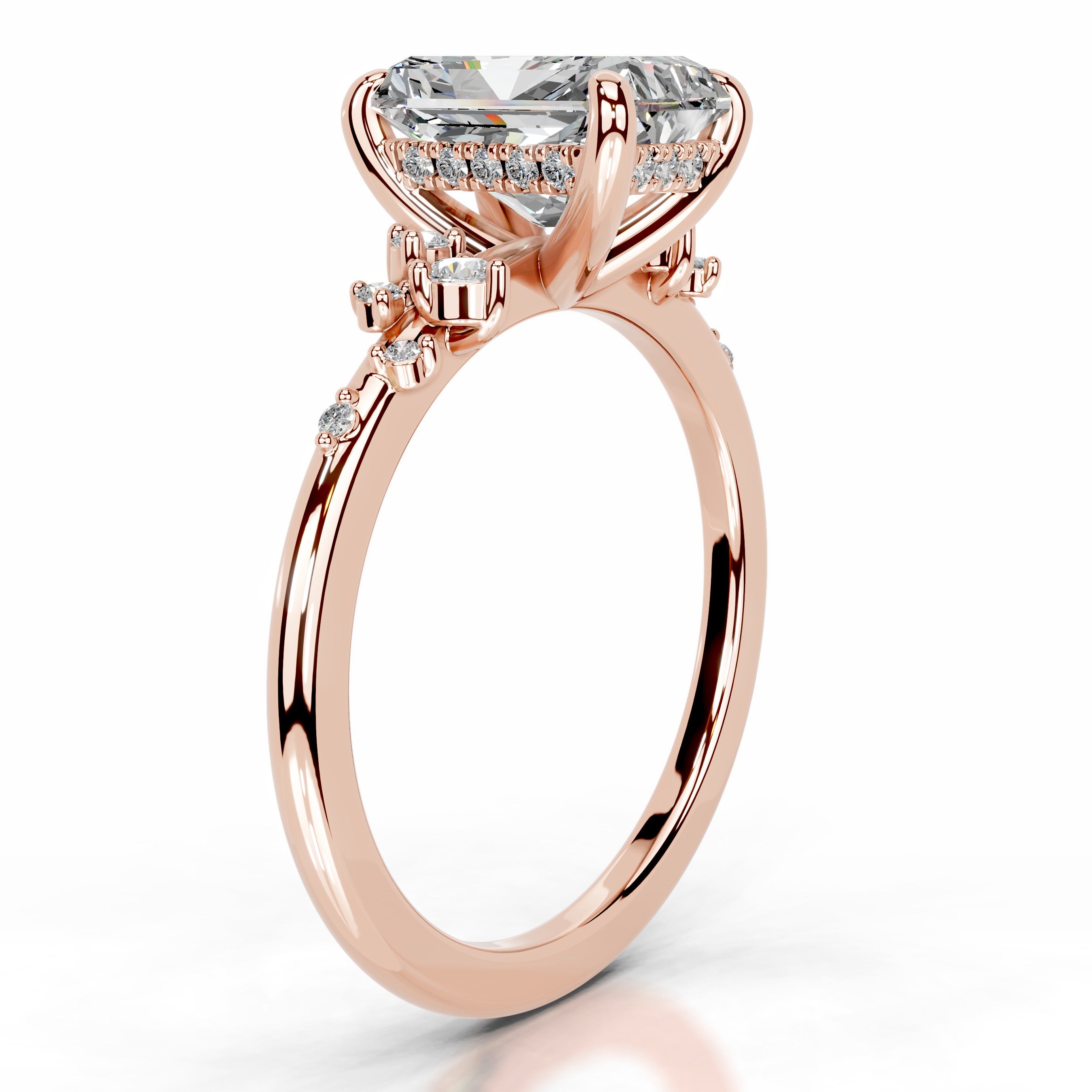 Maisie Moissanite & Diamonds Ring - 14K Rose Gold、mySite、hinf8tx79