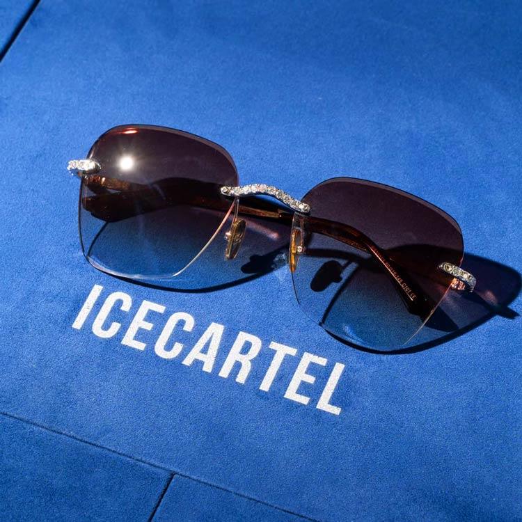 Moissanite Rimless Aviator Sunglasses 14K Gold、mySite、hinf8tx79