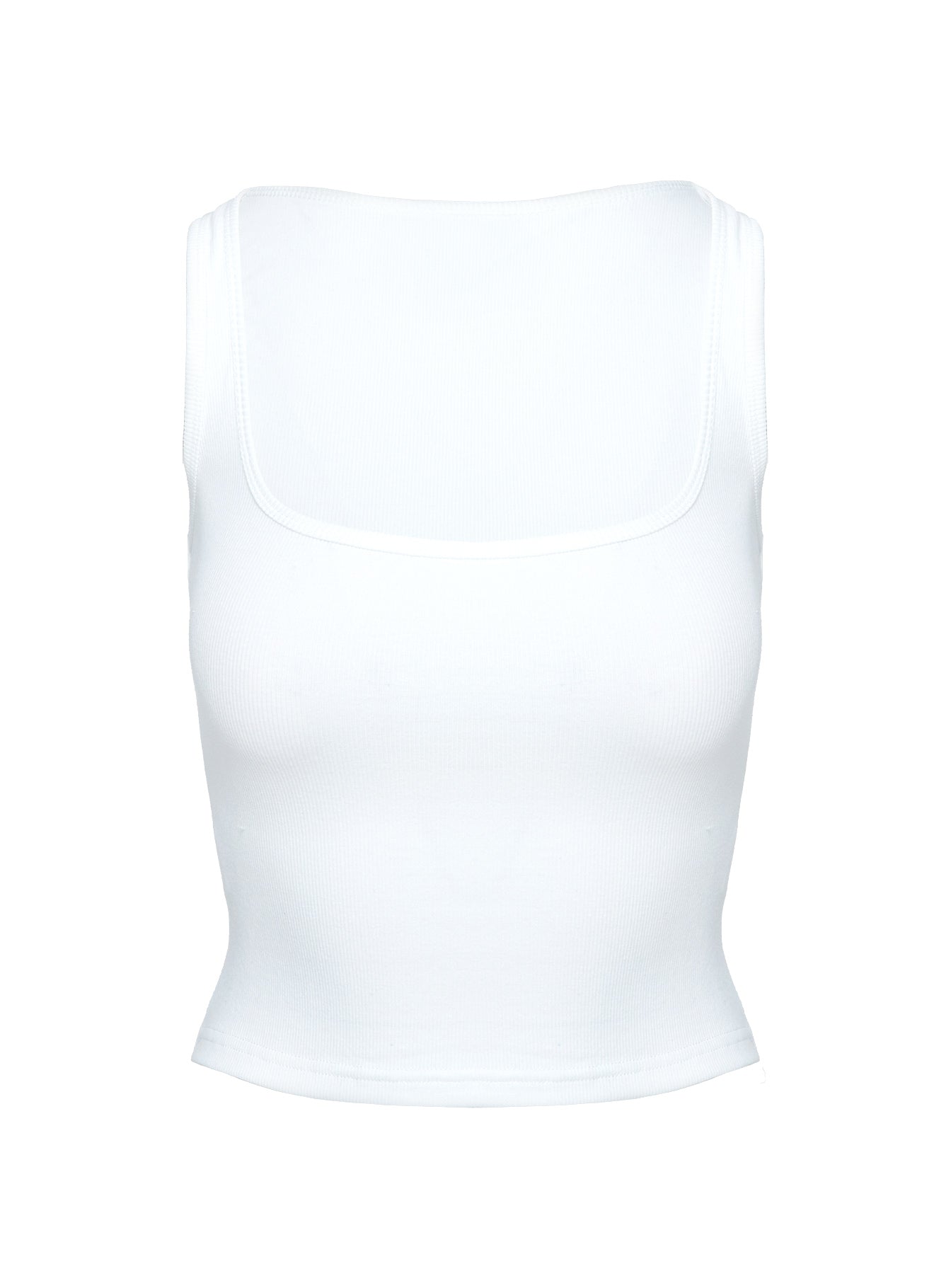 Baseline Square Neck Rib Tank Top White、mySite、solidvoid