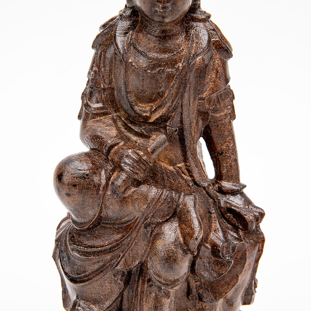 Wooden Seated Kuan Yin Statue - 9、mySite、topwebapps