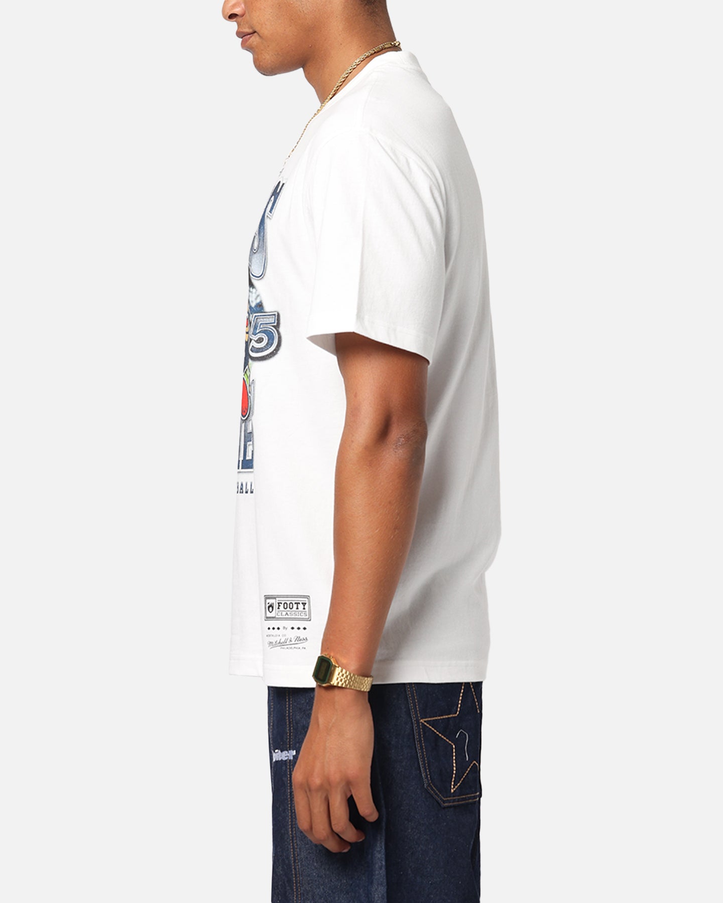 Mitchell & Ness Carlton Blues Mascot T-Shirt Vintage White、mySite、zt4zffjzw