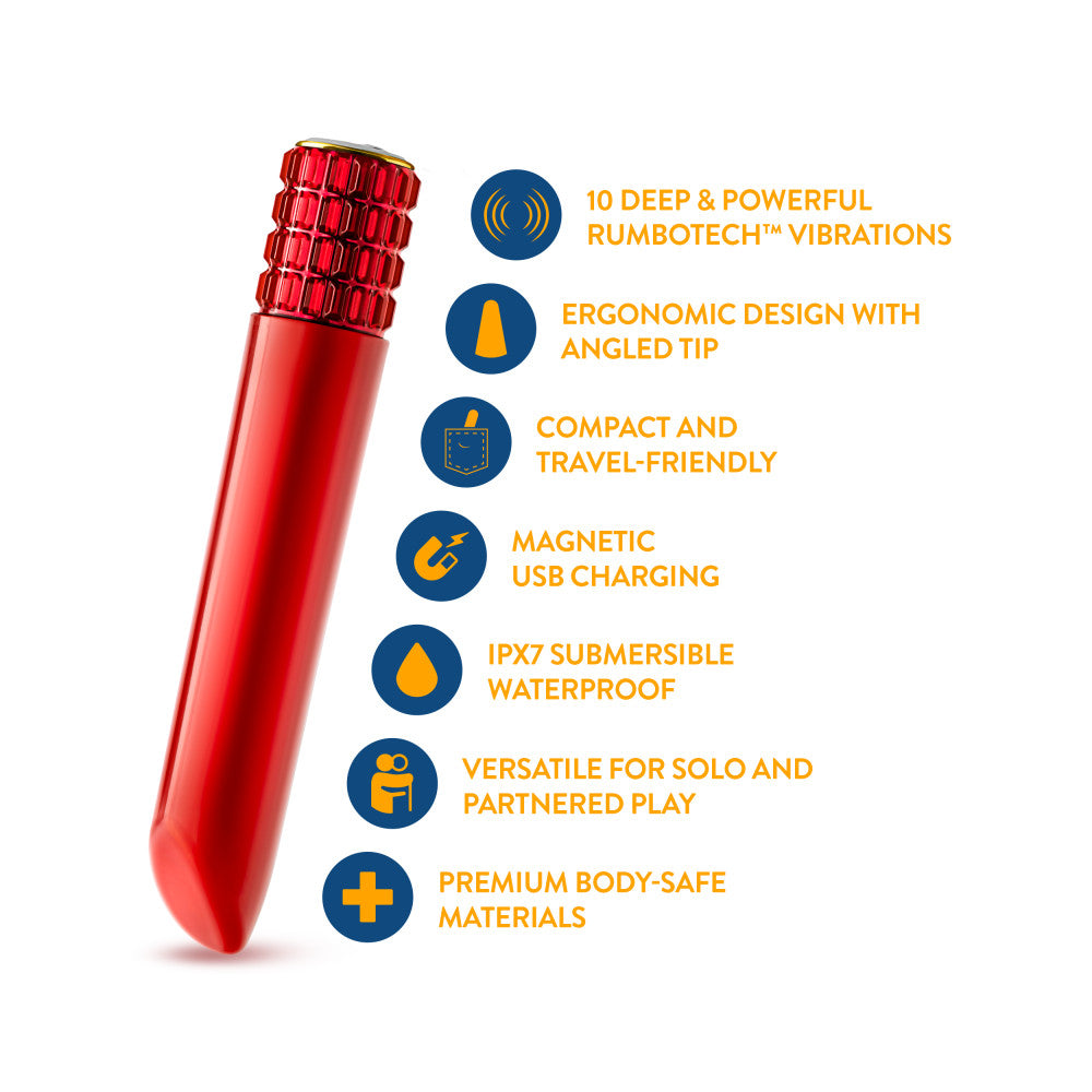 Oh My Gem | Desire 5 Inch Pocket-Sized Power Vibrator With Tapered Tip & Ruby Gem Base – In Red、mySite、bottomscart