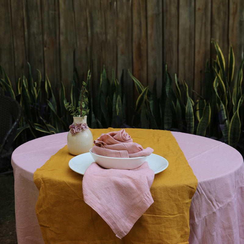 Pure Linen Table Mats | Set of 4 | Dusty Pink、mySite、camillekostekn