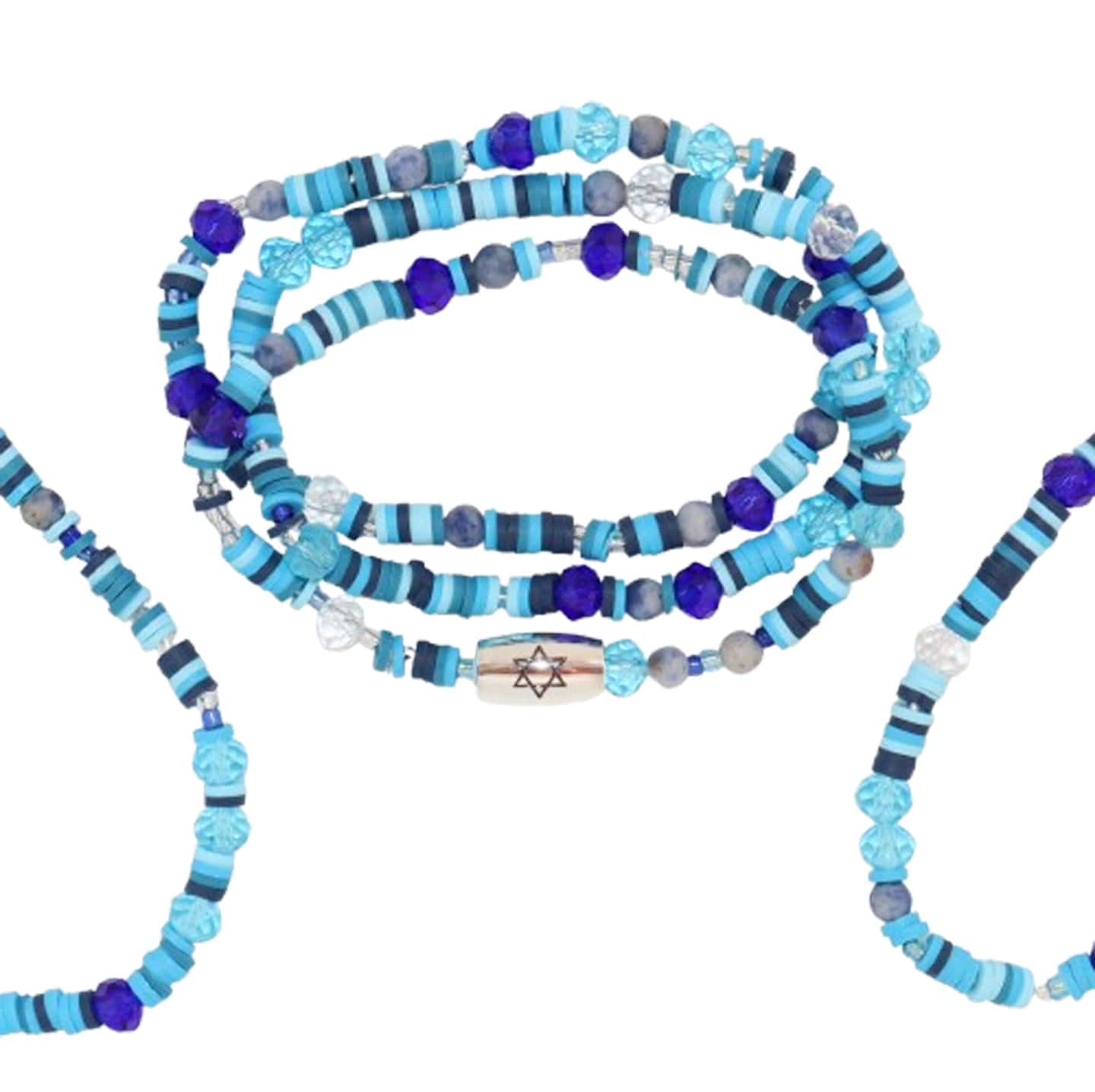 Blue Star of David Beaded Friendship Bracelets - (Set of 3)、mySite、topwebapps