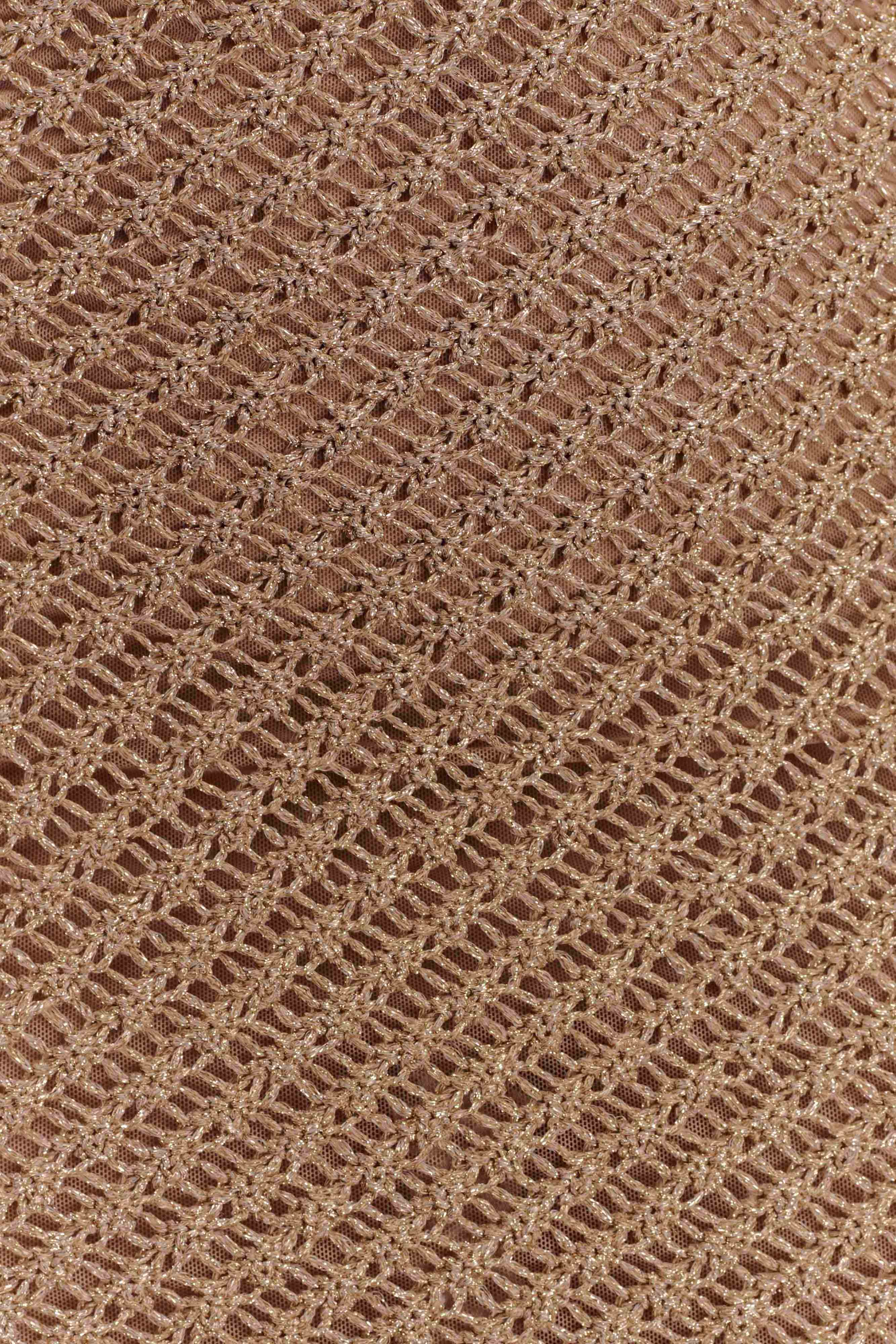 Raelynn Metallic Knit Fringe Midi Dress - Gold、mySite、solidvoid