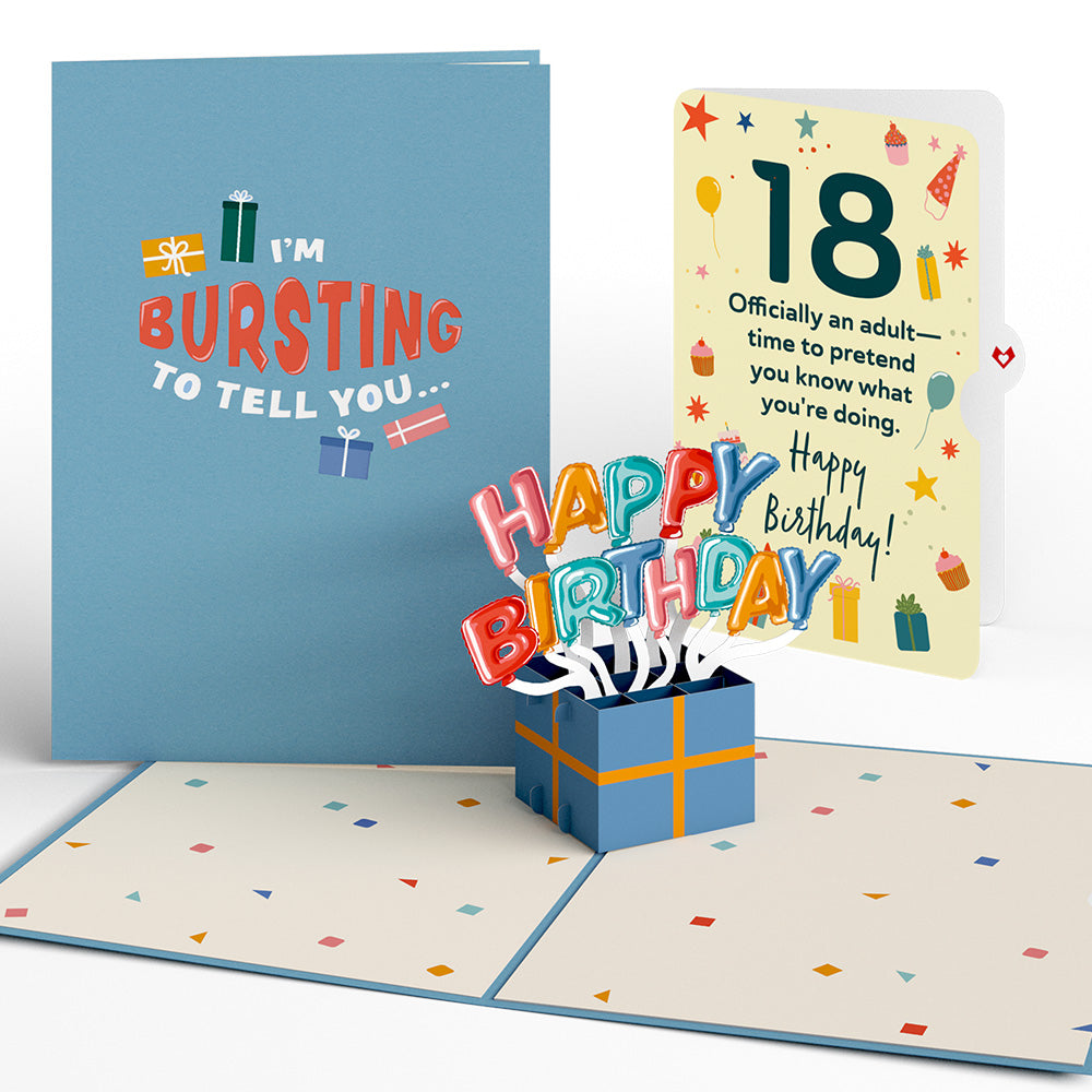 Happy 18th Birthday Burst Pop-Up Card and Sentiment Set、mySite、solidvoid