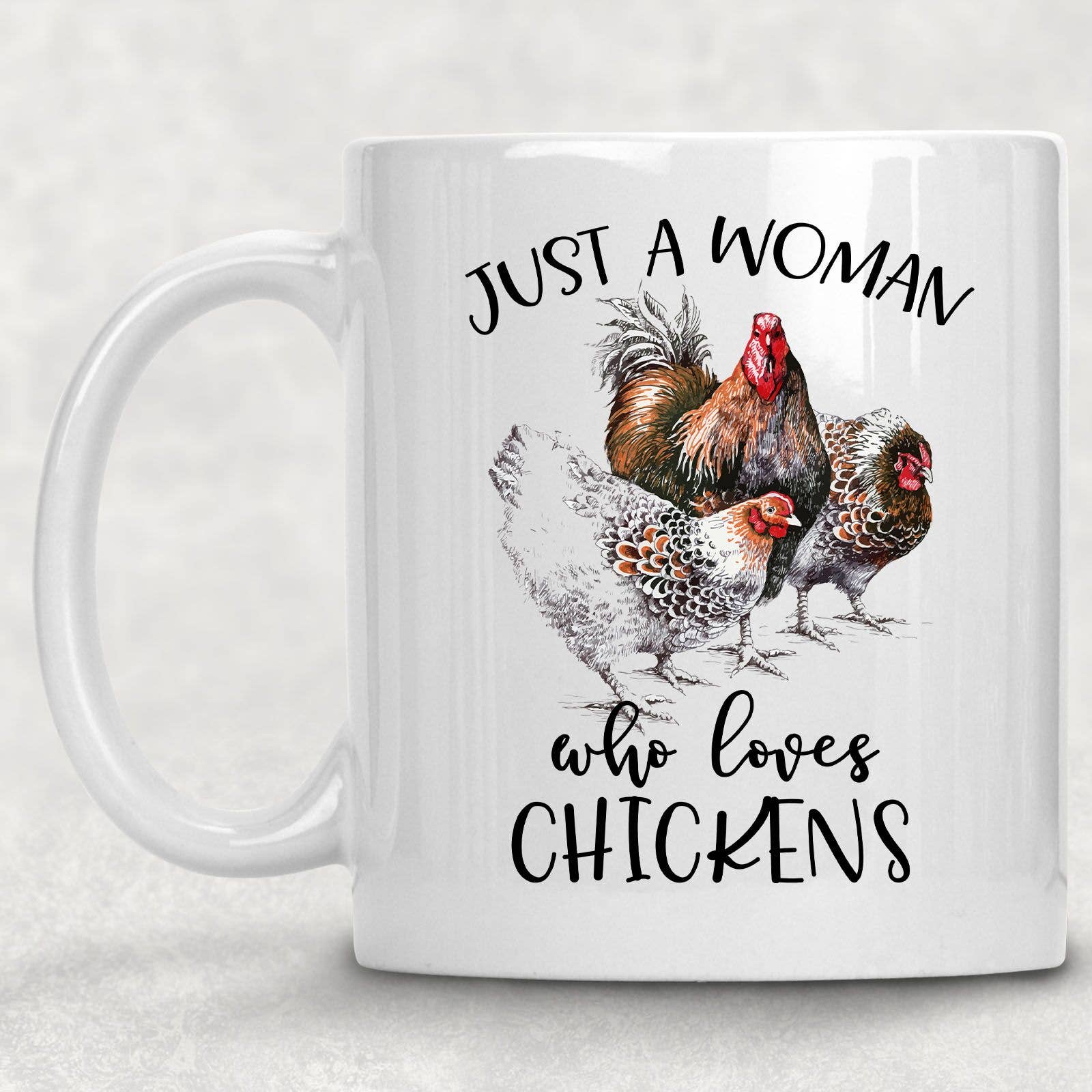 Woman Who Loves Chicken Mug by Dasha Alexander、mySite、g9winljtr