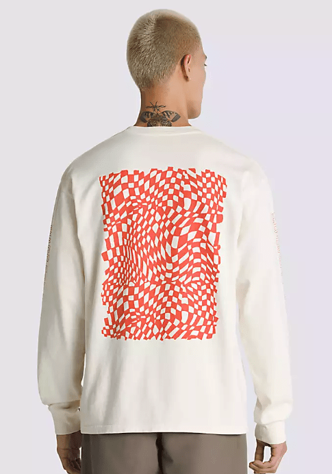 Vans Men's MTE Logo Warp Check Loose Long Sleeve T-Shirt、mySite、i-lightchina