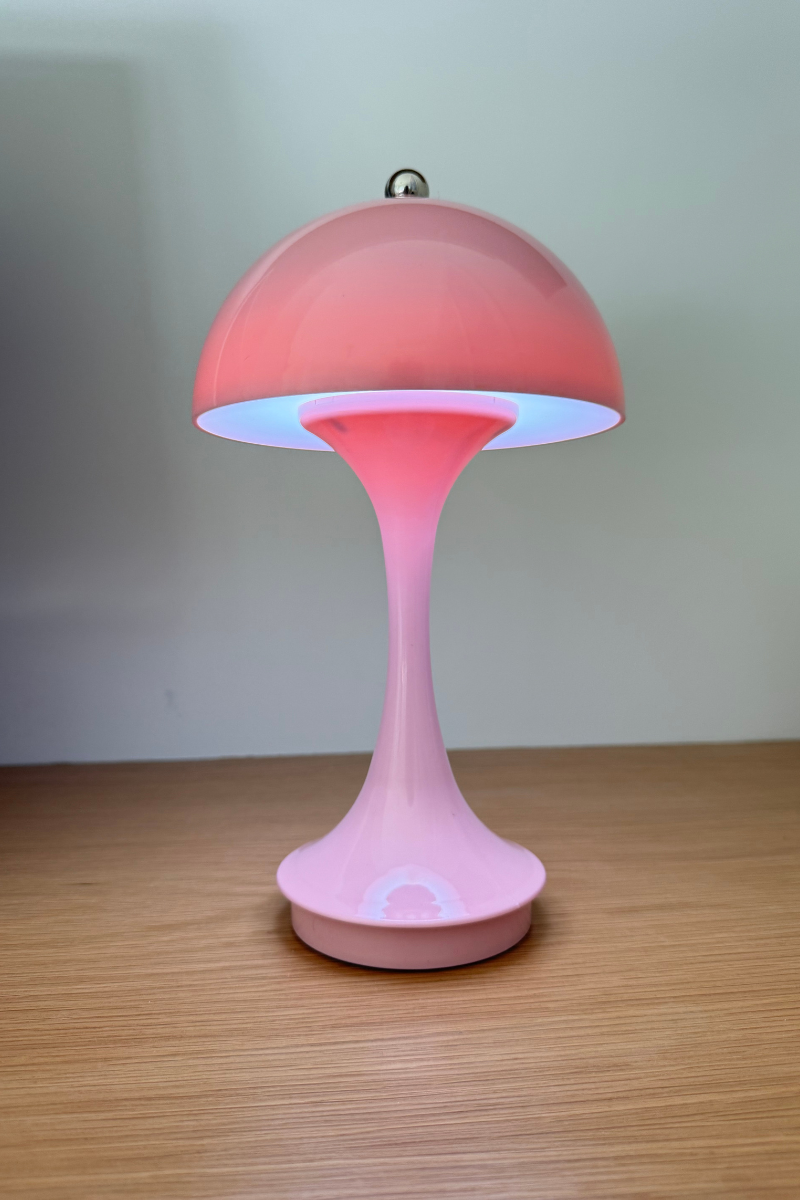 Pink Mushroom Shape LED Portable Cordless Table Lamp、mySite、hinf8tx79
