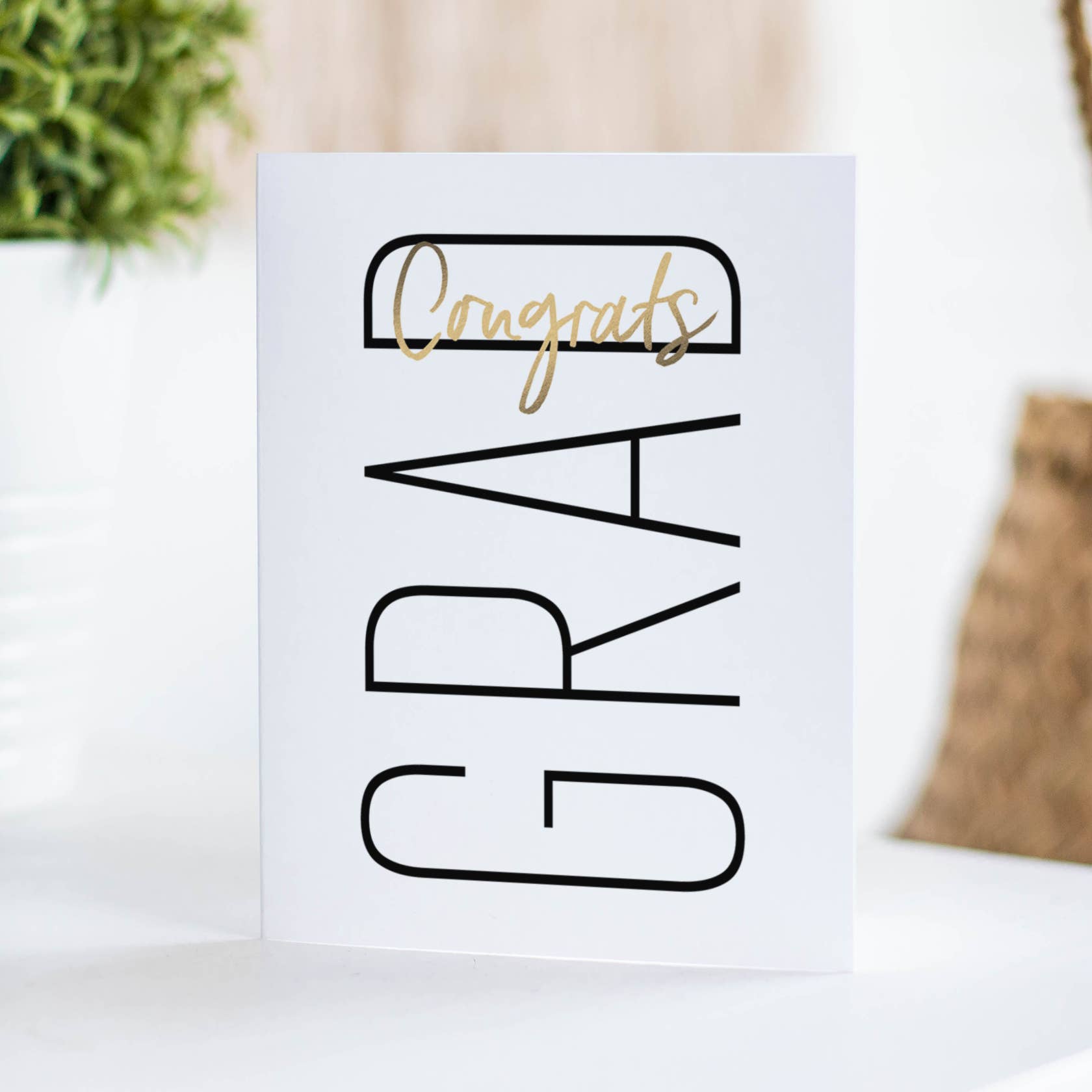 Fine Moments - Minimalist Graduation Greeting Card - Congrats Grad、mySite、garagedoors4me