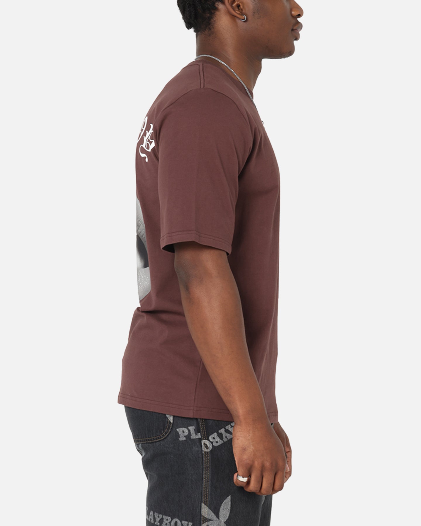 Playboy Gothic Mono Lips T-Shirt Washed Brown、mySite、zt4zffjzw