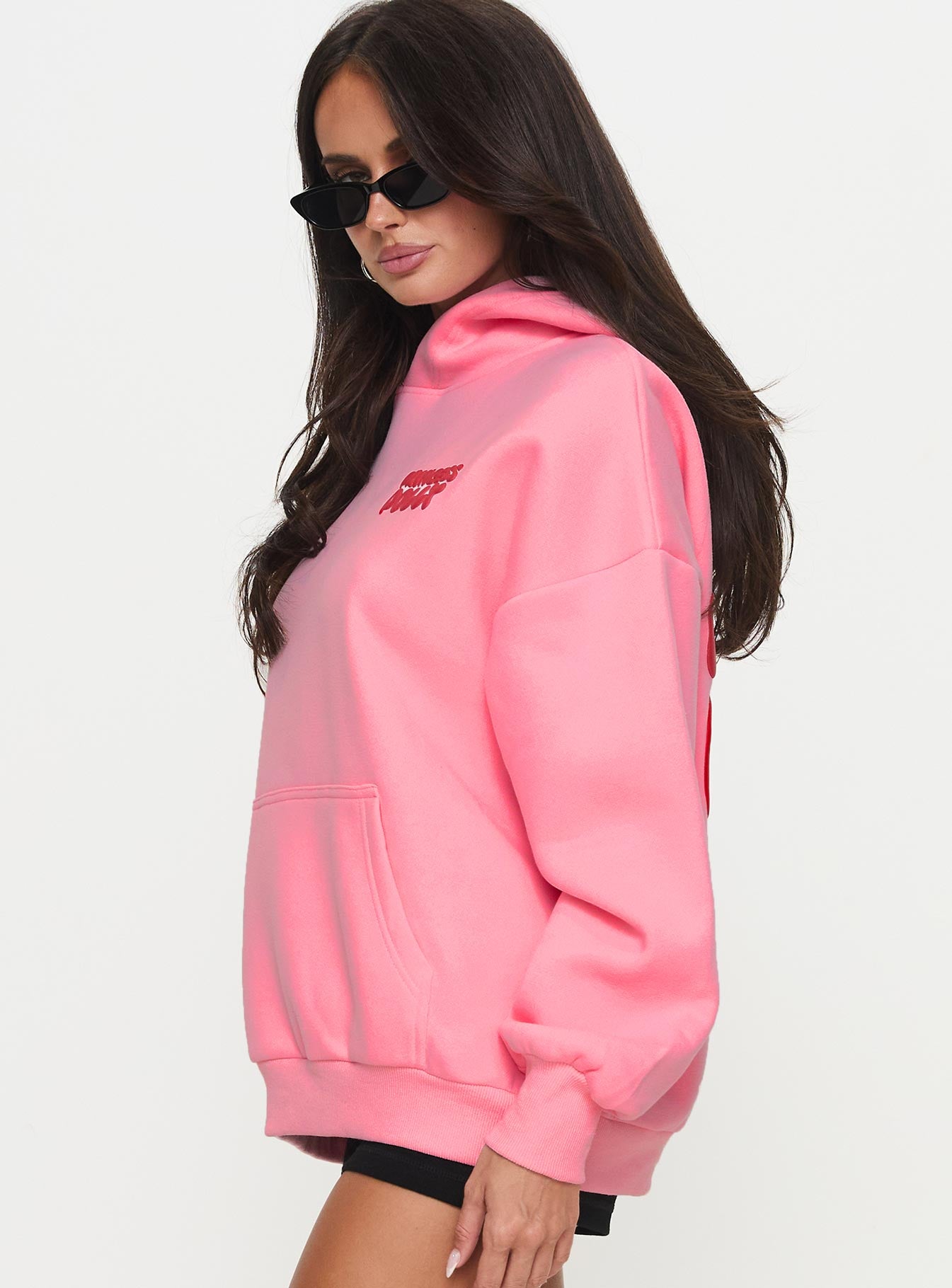 Princess Polly Hooded Sweatshirt Bubble Text Pink / Red、mySite、solidvoid