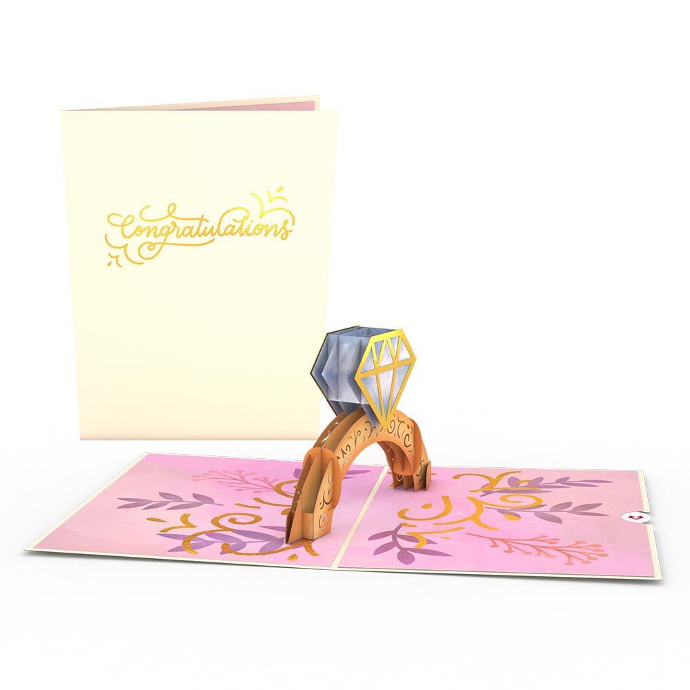 Congratulations Engagement Ring Pop-Up Card、mySite、solidvoid