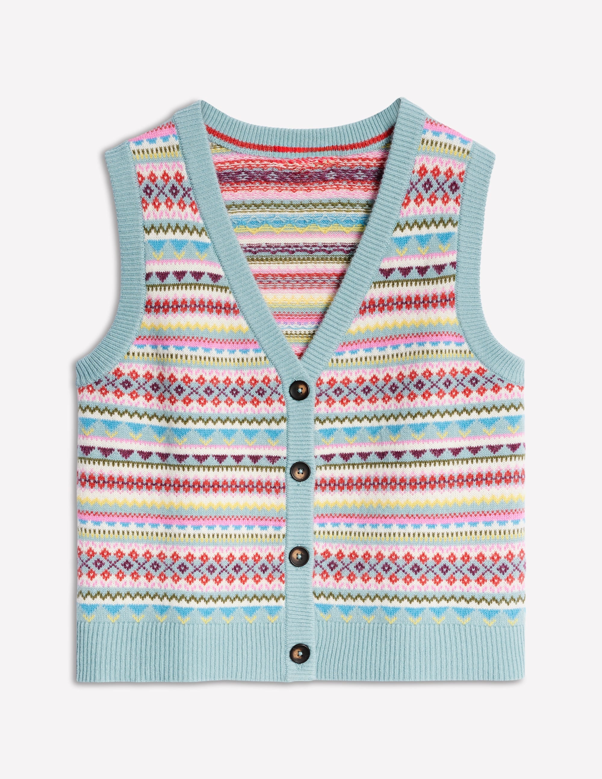  Edie Fair Isle Waistcoat-Blue, Heritage Fair Isle、mySite、ashleygrahame