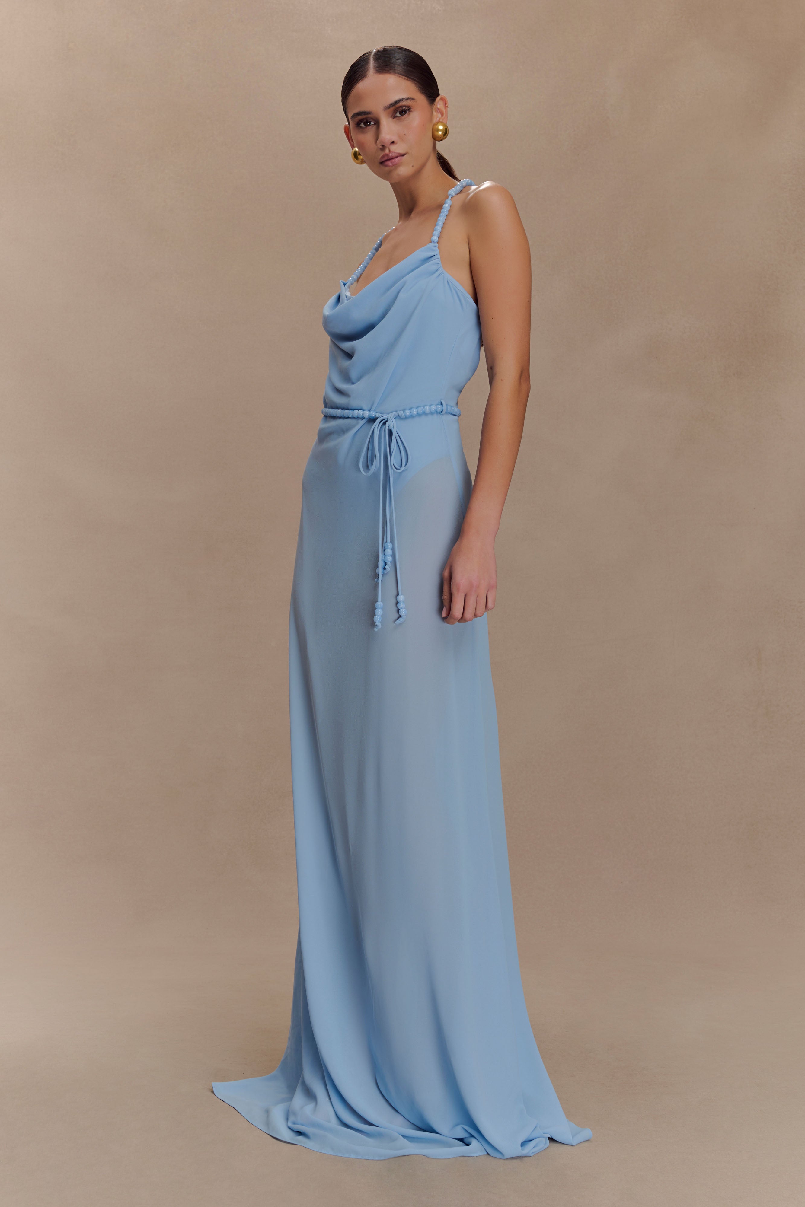 Elaine Chiffon Beaded Maxi Dress - Sky Blue、mySite、solidvoid