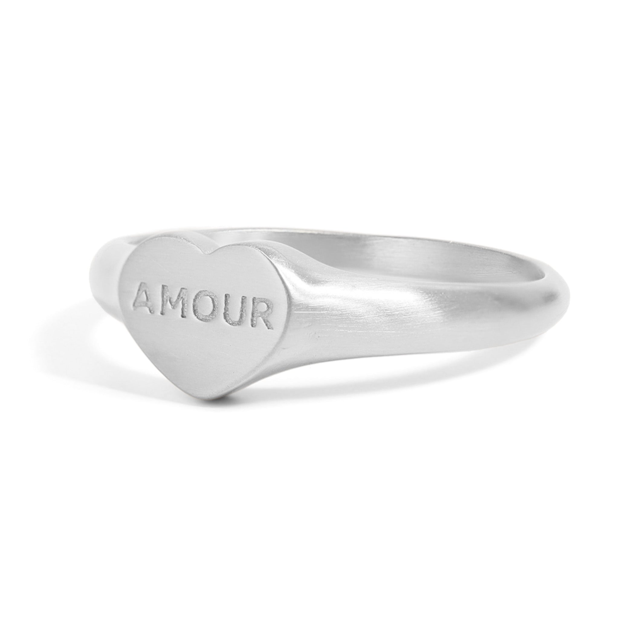 18K Gold PVD Stainless Steel Amour Heart Signet Ring / ESR0006、mySite、dreamappss