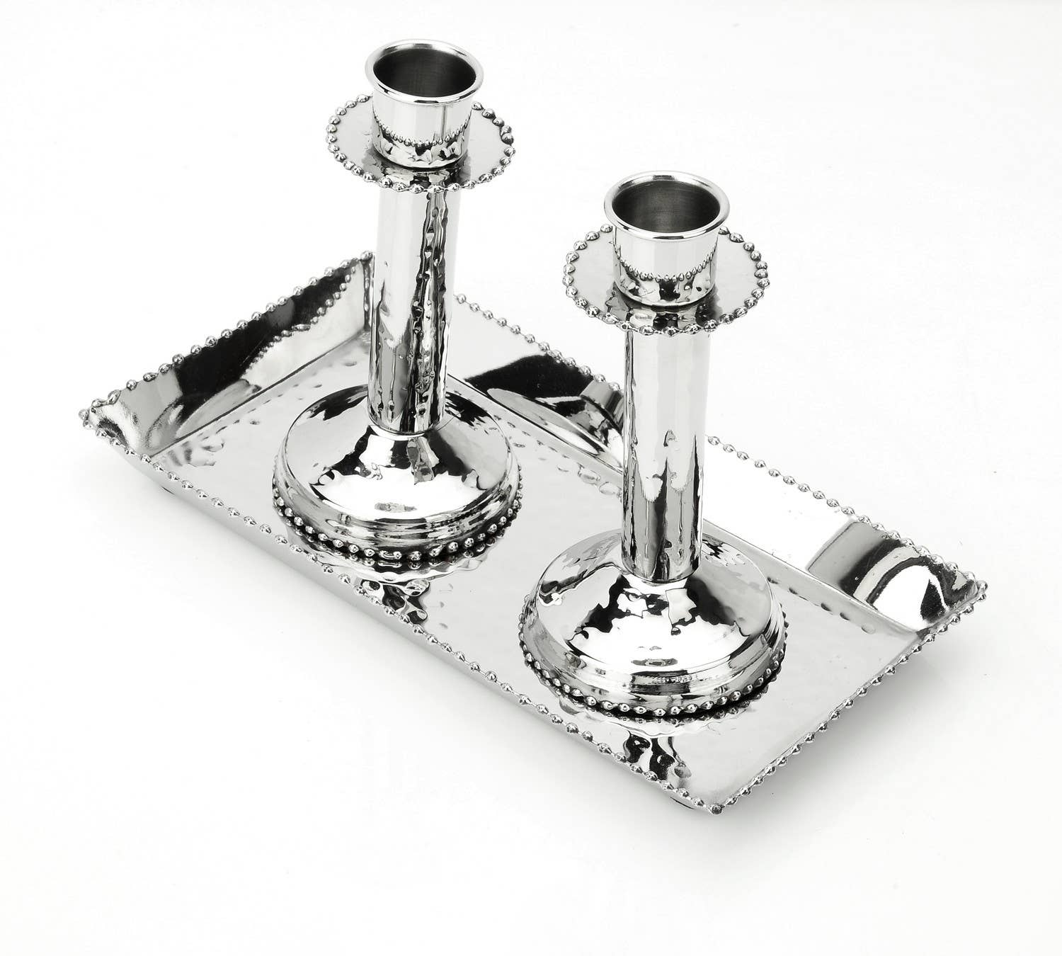 Beaded Silver Candlesticks with Tray、mySite、topwebapps