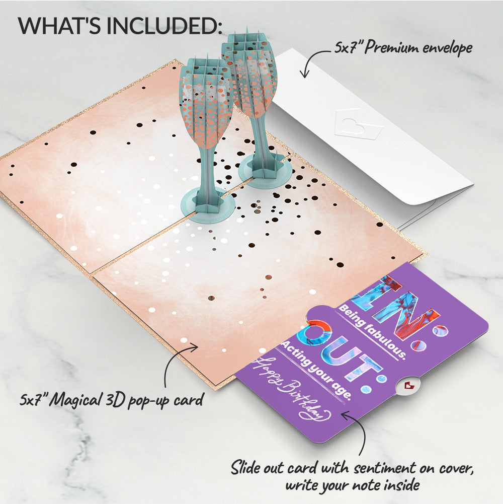 Champagne Toast Birthday Pop-Up Card and IN & OUT Sentiment Set、mySite、solidvoid