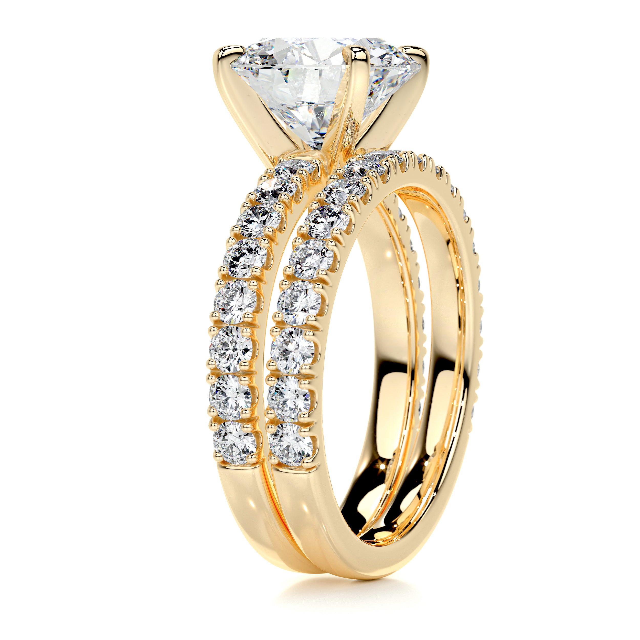 Alison Moissanite & Diamonds Bridal Set -18K Yellow Gold、mySite、hinf8tx79