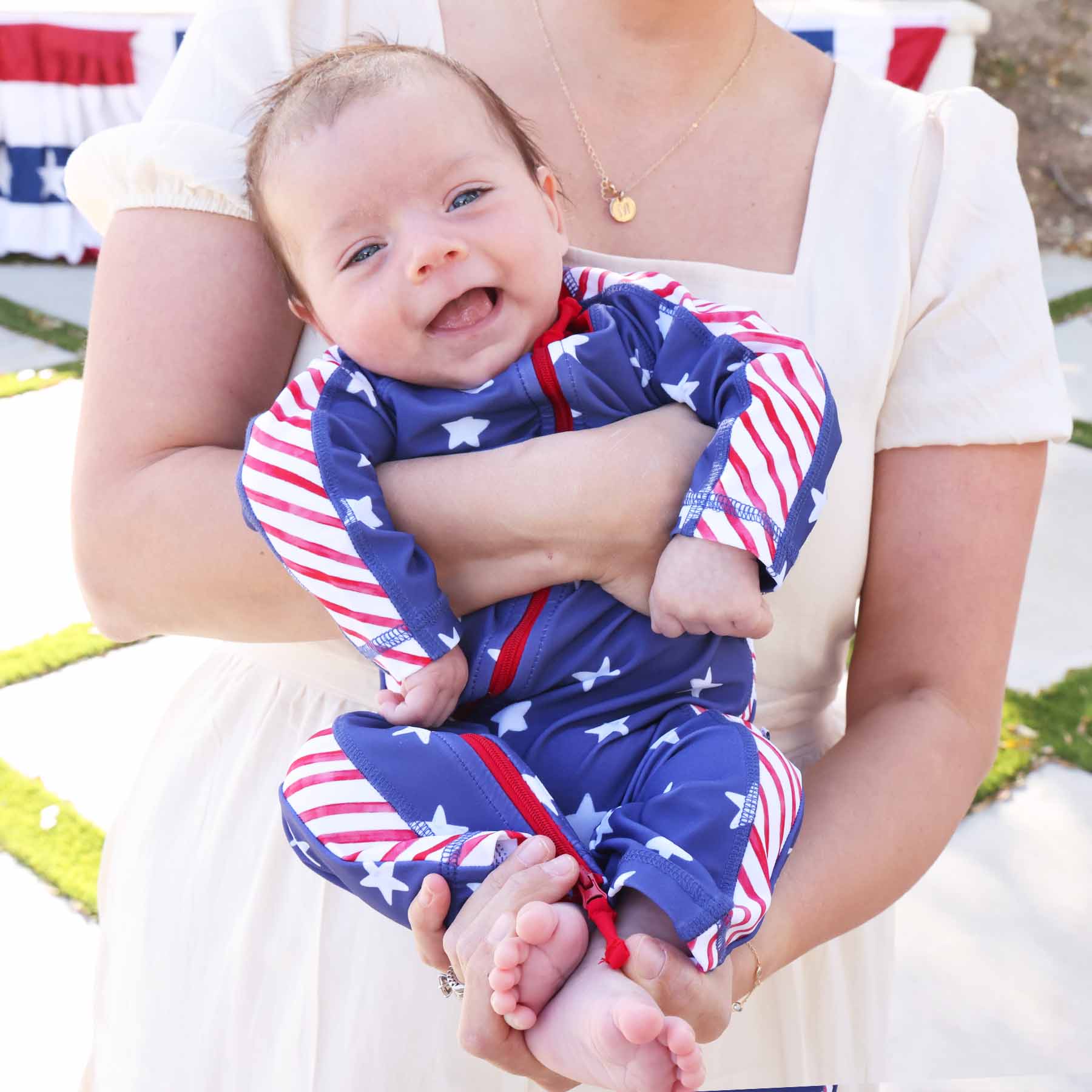  Long Sleeve Rash Guard Swim Romper Full Length | Star-Spangled Summer、mySite、layawaytickets