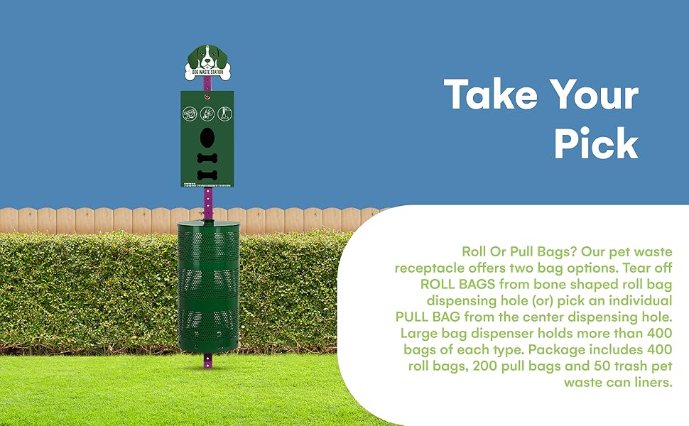flybold Dog Waste Station Outdoor - Pet Waste Station with Poop Bag Dispenser