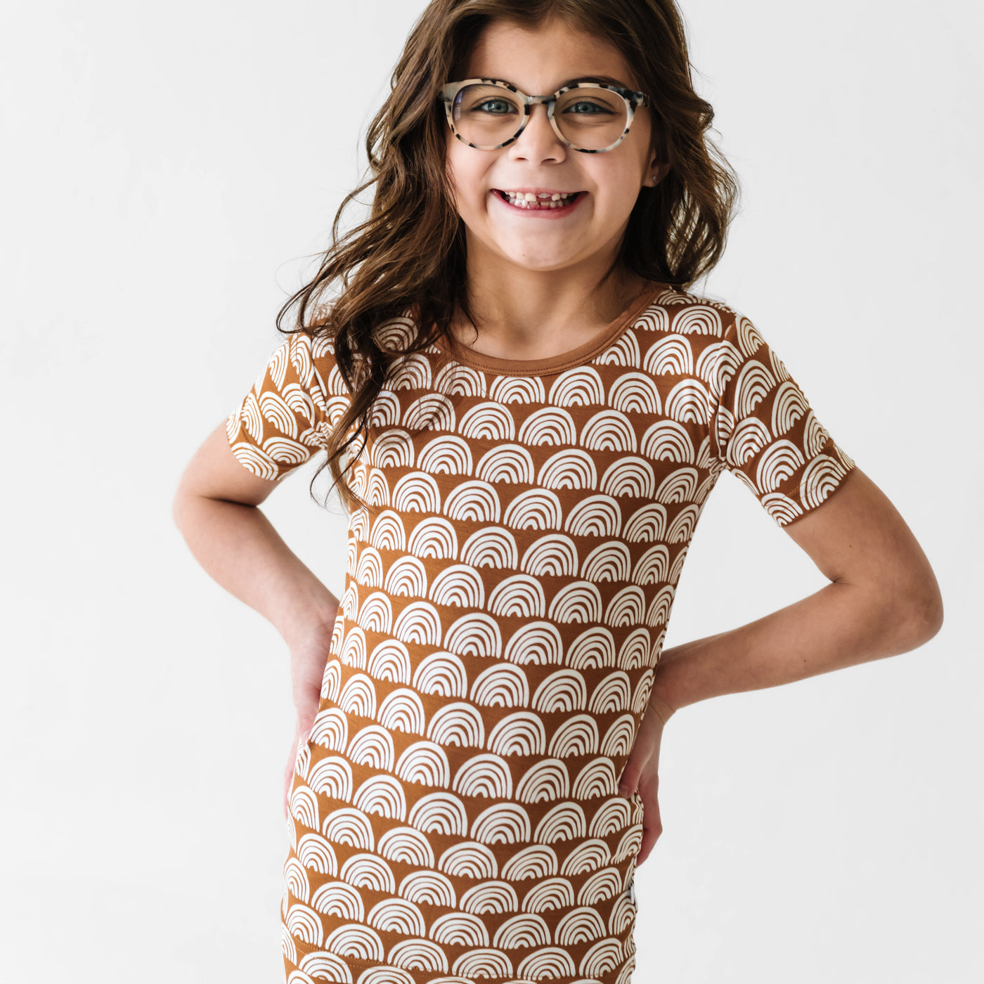 Rust Rainbows Two-Piece Short Sleeve & Shorts Pajama Set、mySite、g9winljtr