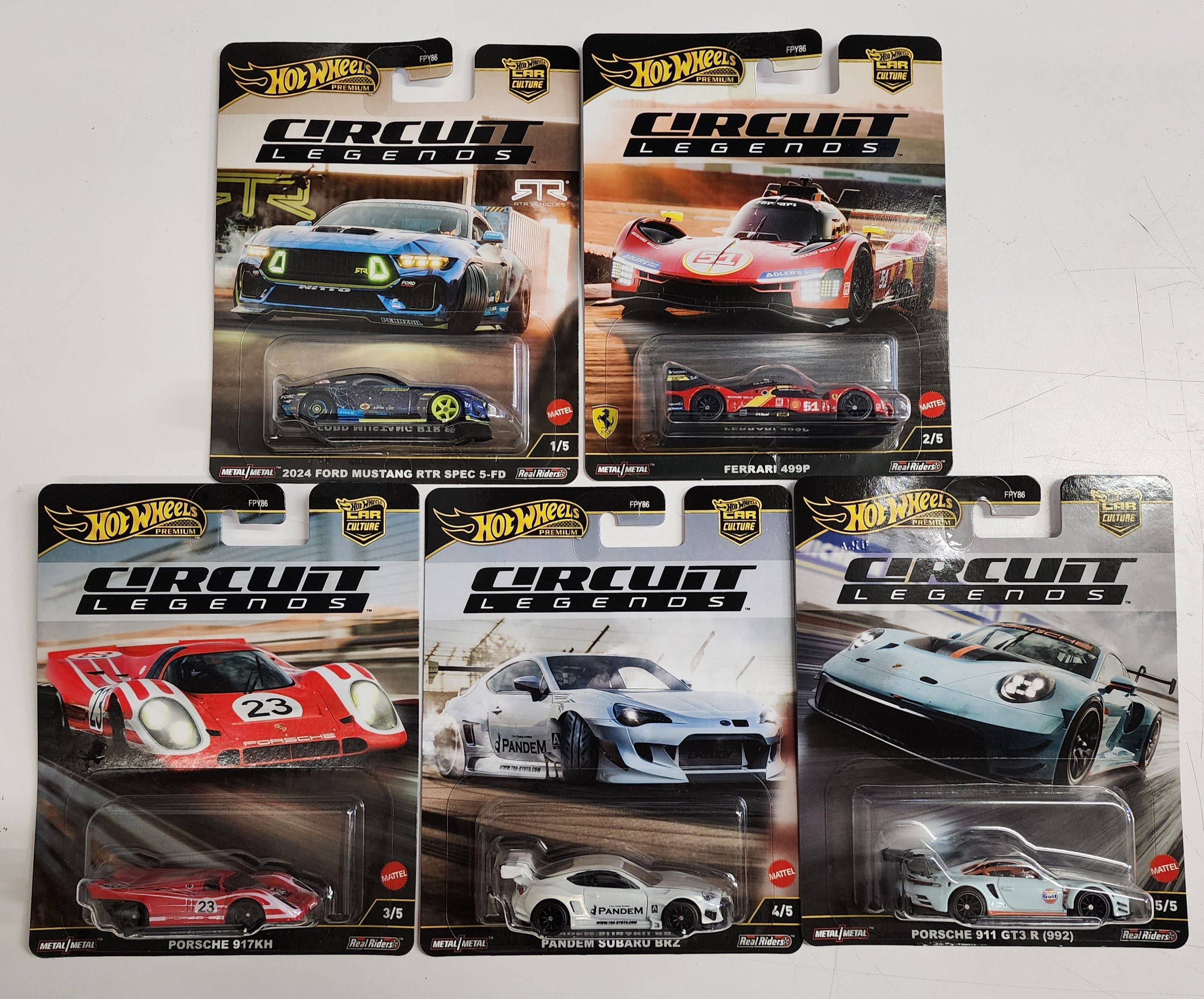 CIRCUIT LEGENDS * Set of 5 Cars * 2025 Hot Wheels Car Culture Case K、mySite、hgirdovlk